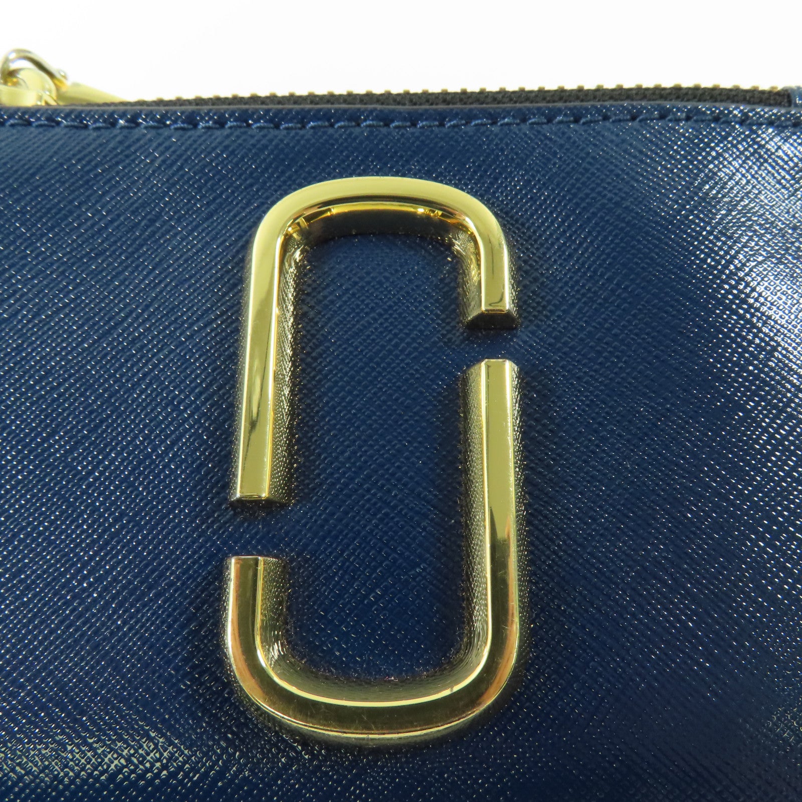 MARC JACOBS 皮革Card Case金扣卡片套藍色/灰色/黑色