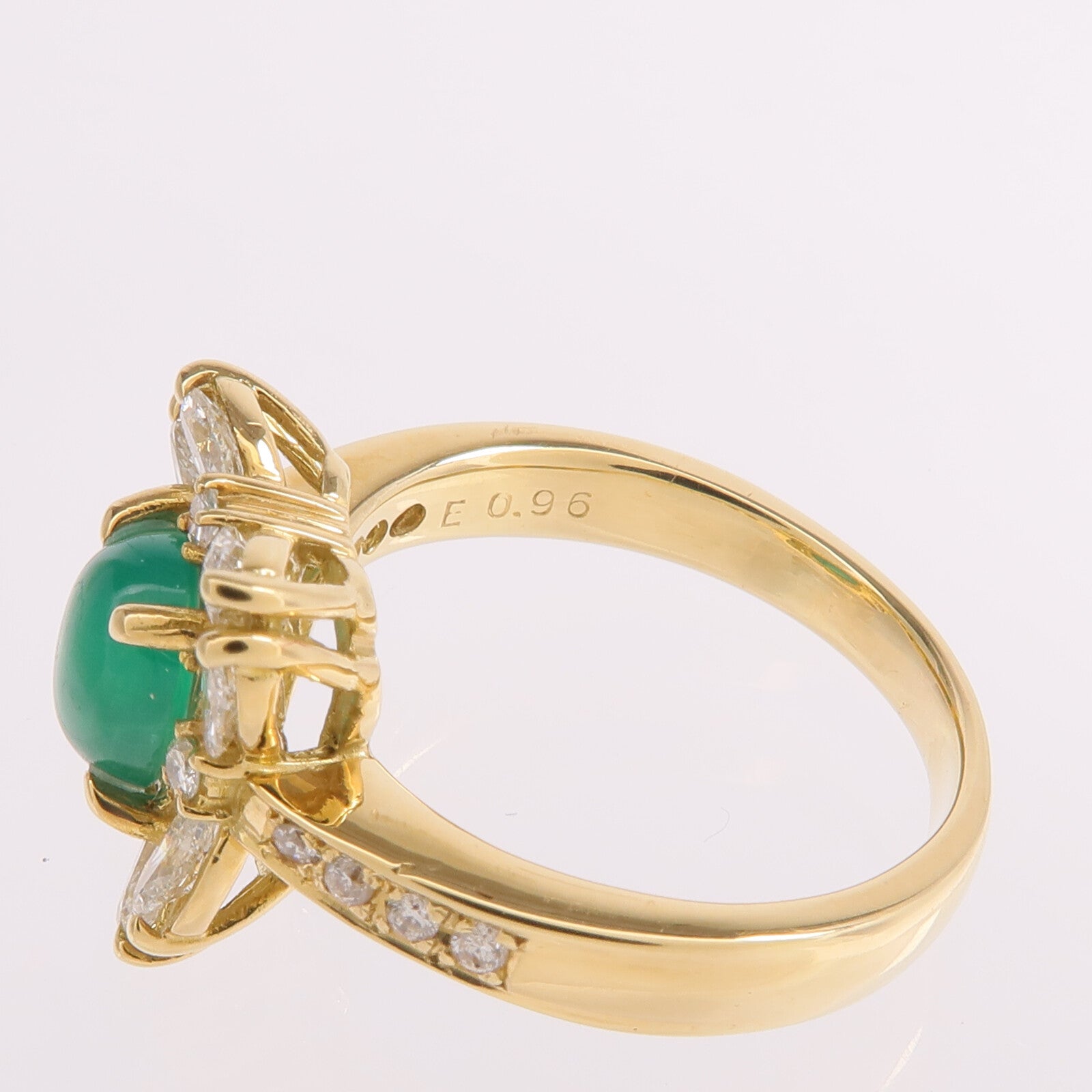 JEWELRY 18K黃金Emerald Diamond Ring綠寶石/鑽石戒指