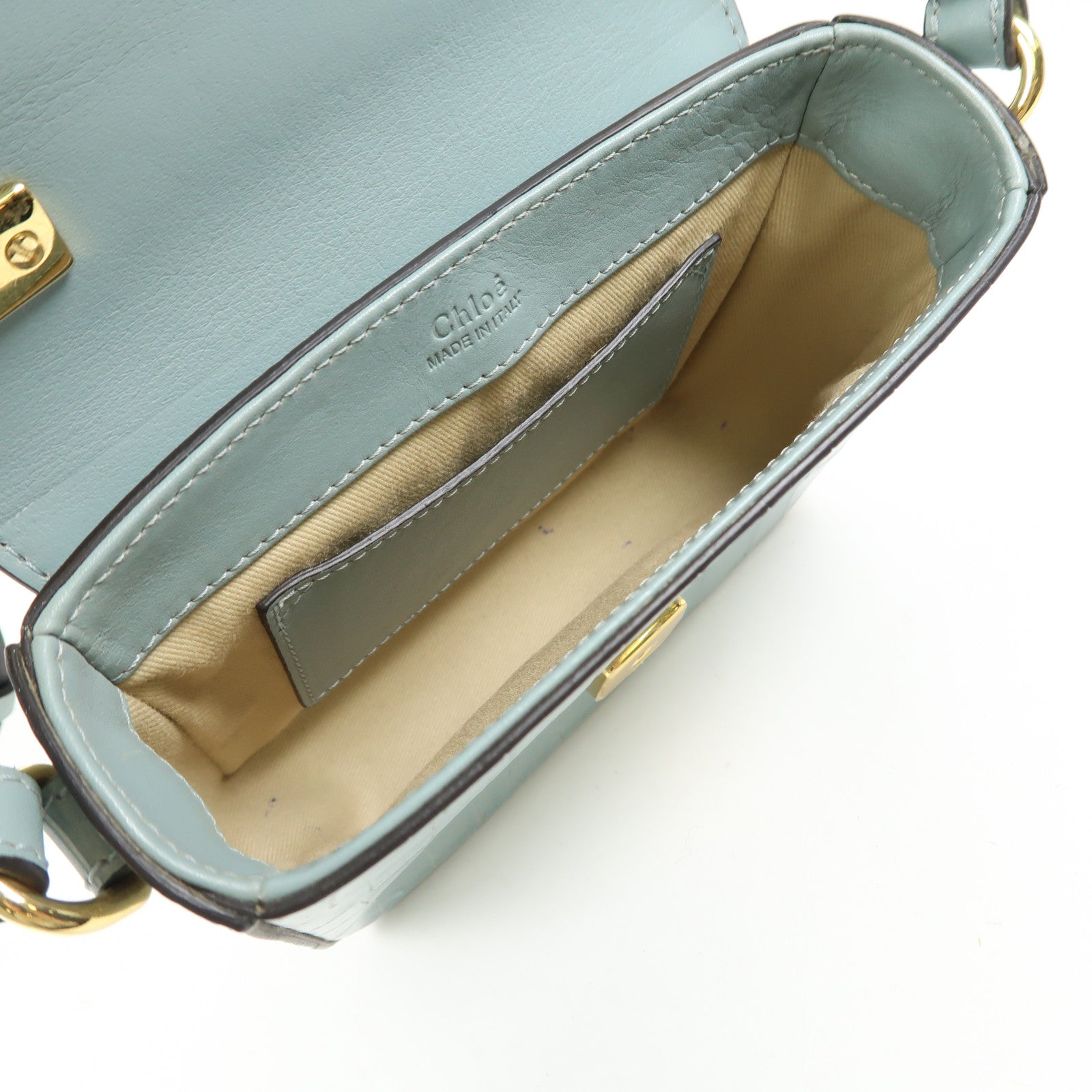 Chloe 【激減優惠】牛皮皮革Mini C Bag金扣手挽肩背兩用袋