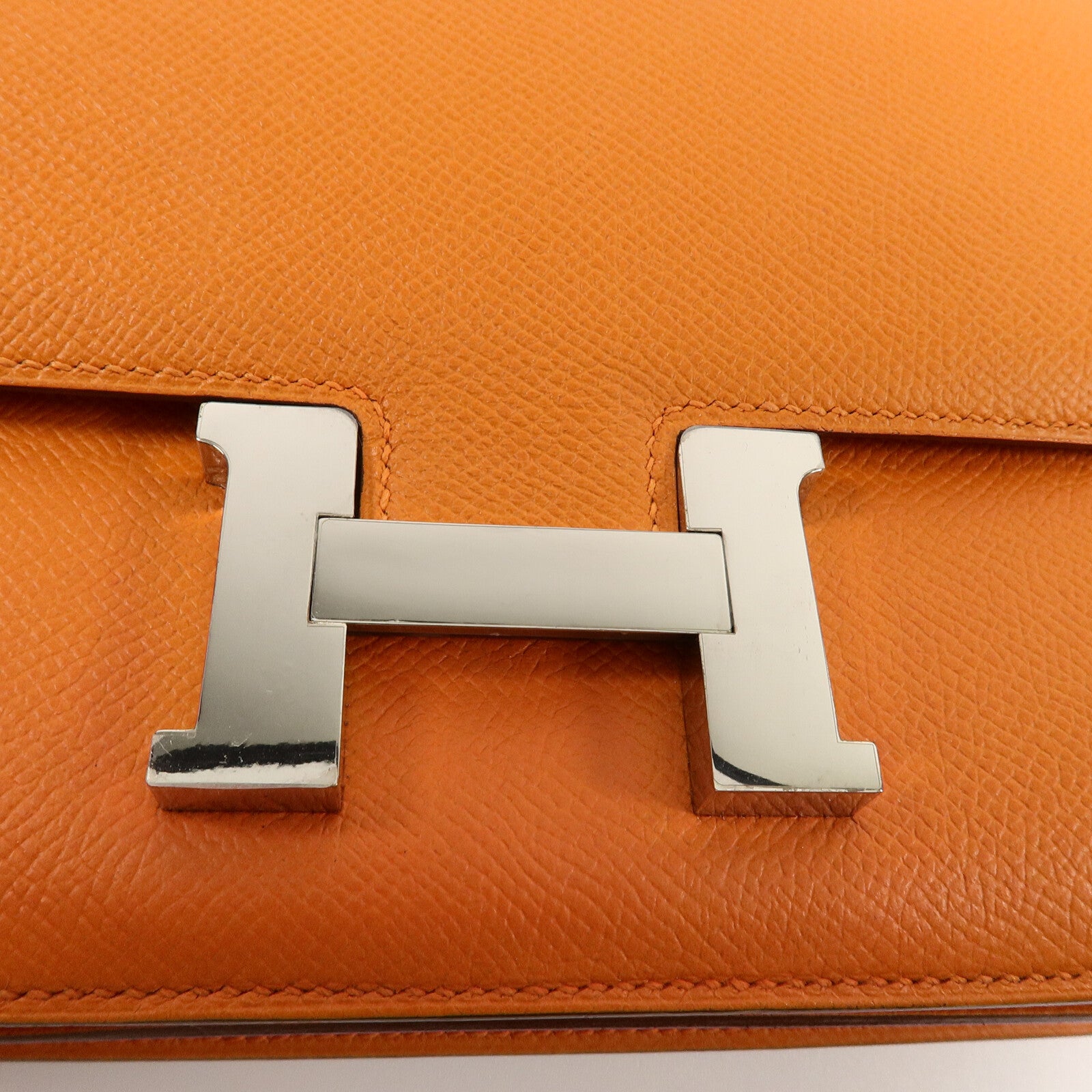 HERMES Epsom皮革Constance Elan肩背袋Orange