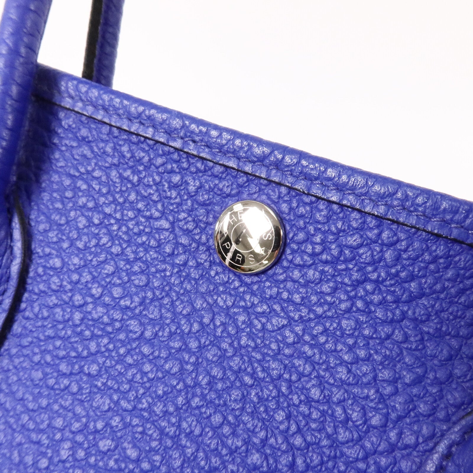 HERMES Neonda皮革Garden Party TPM手挽袋Bleu Electrique
