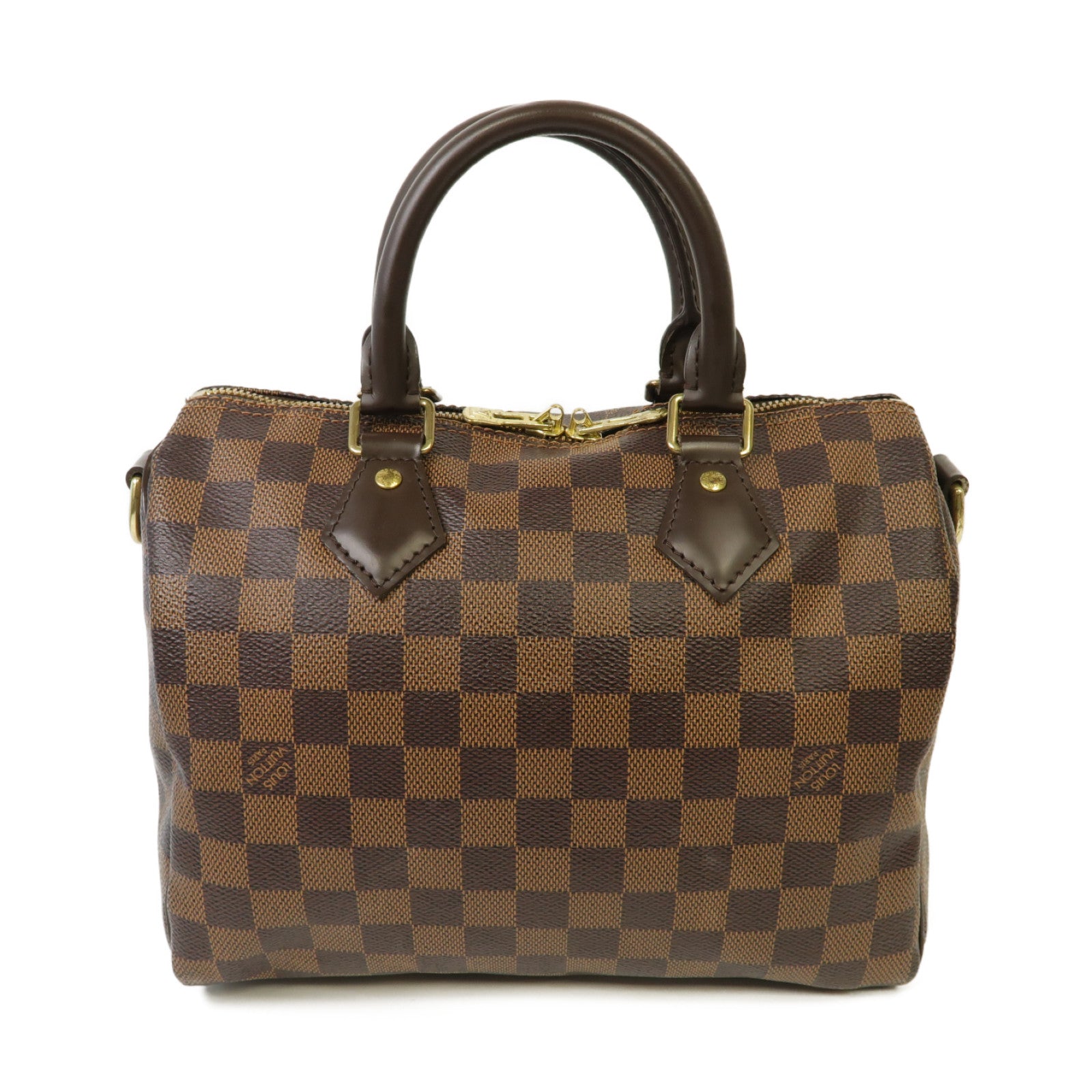 LOUIS VUITTON 【激減優惠】Damier Speedy Bandouliere 25金扣手挽肩背兩用袋啡色
