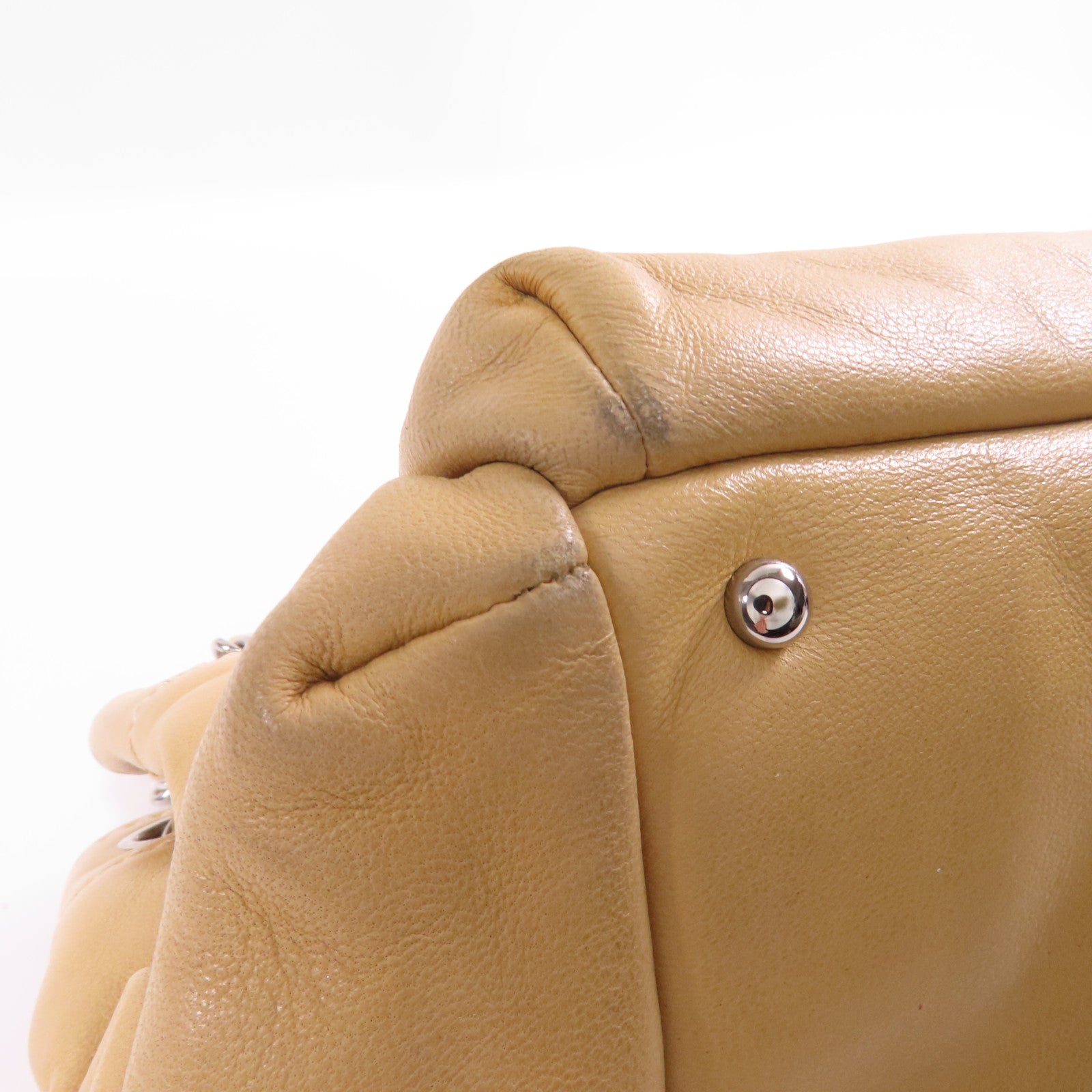 CHANEL 羊皮皮革Vintage Shoulder Bag銀扣肩背袋