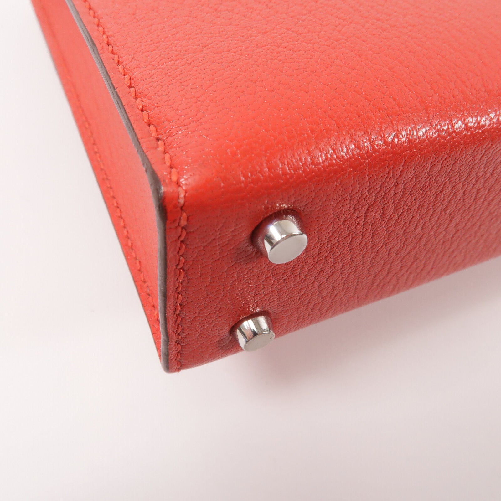 HERMES 【激減優惠】Chevre皮革Verrou Mini鏈帶肩背袋Bougainvillier