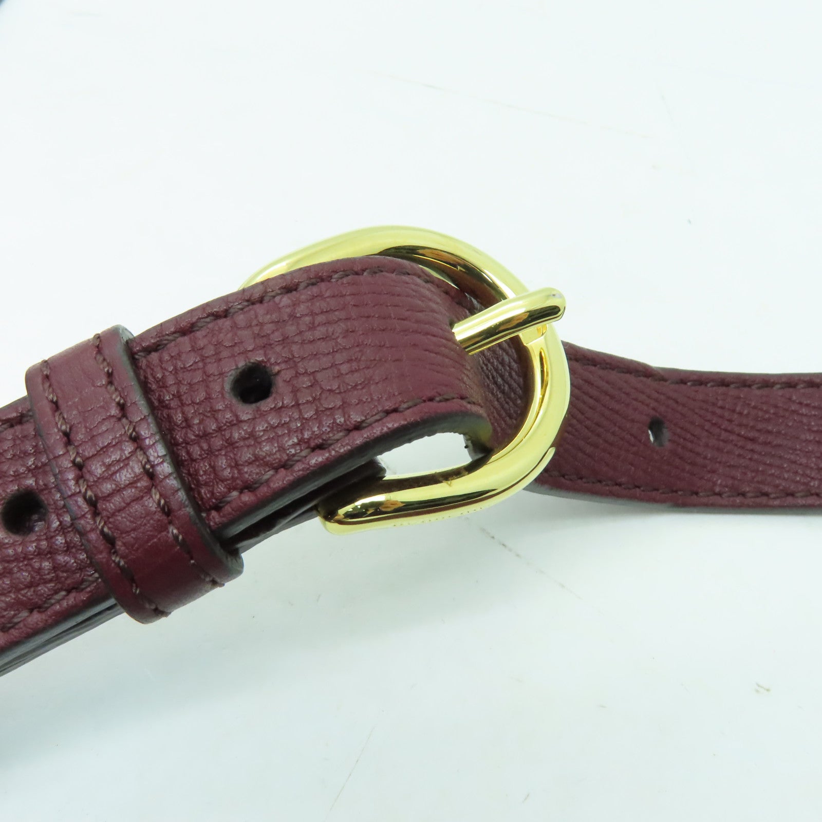 BURBERRY 牛皮皮革Shoulder Bag金扣肩背袋深紅色