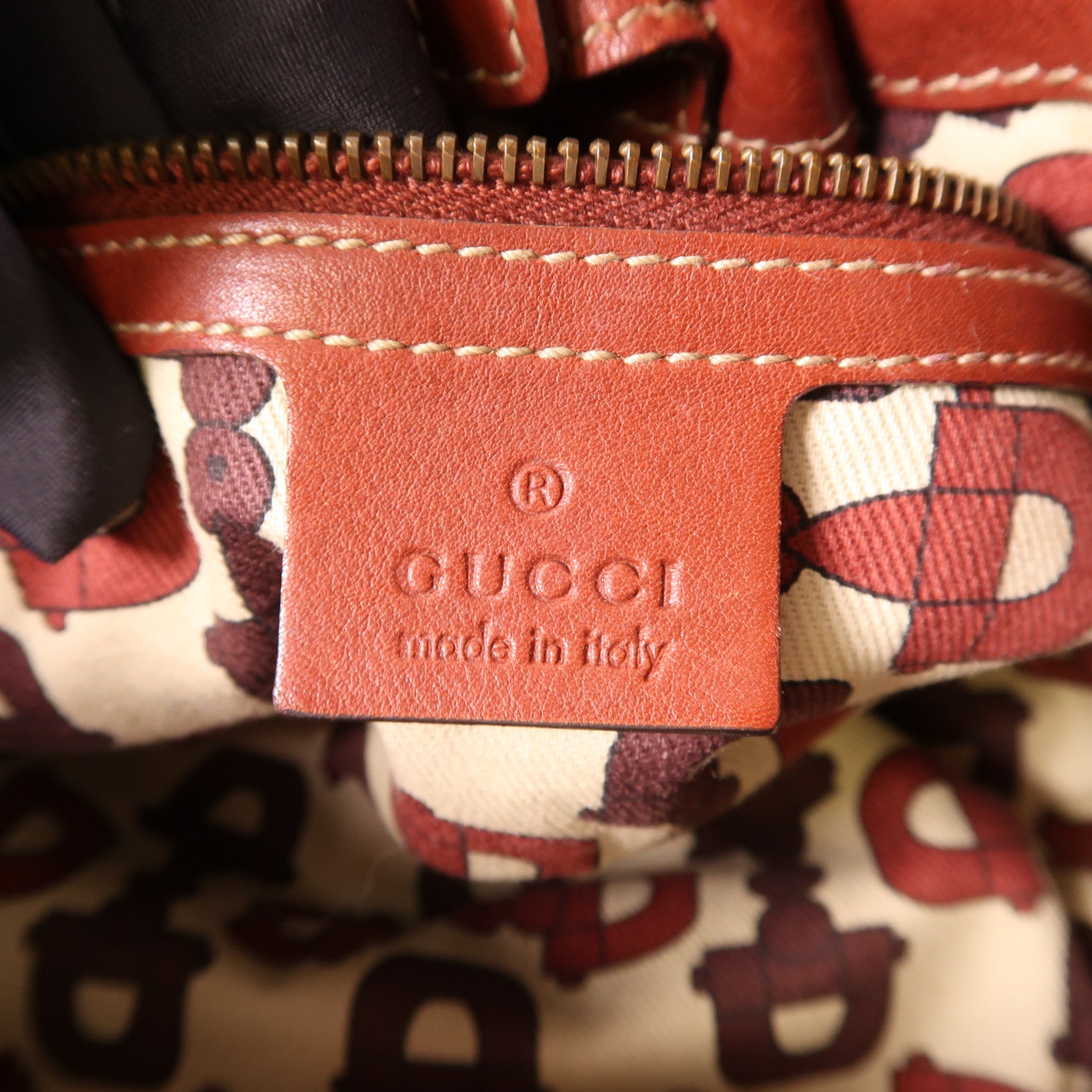 GUCCI 牛皮皮革Handbag金扣手挽袋