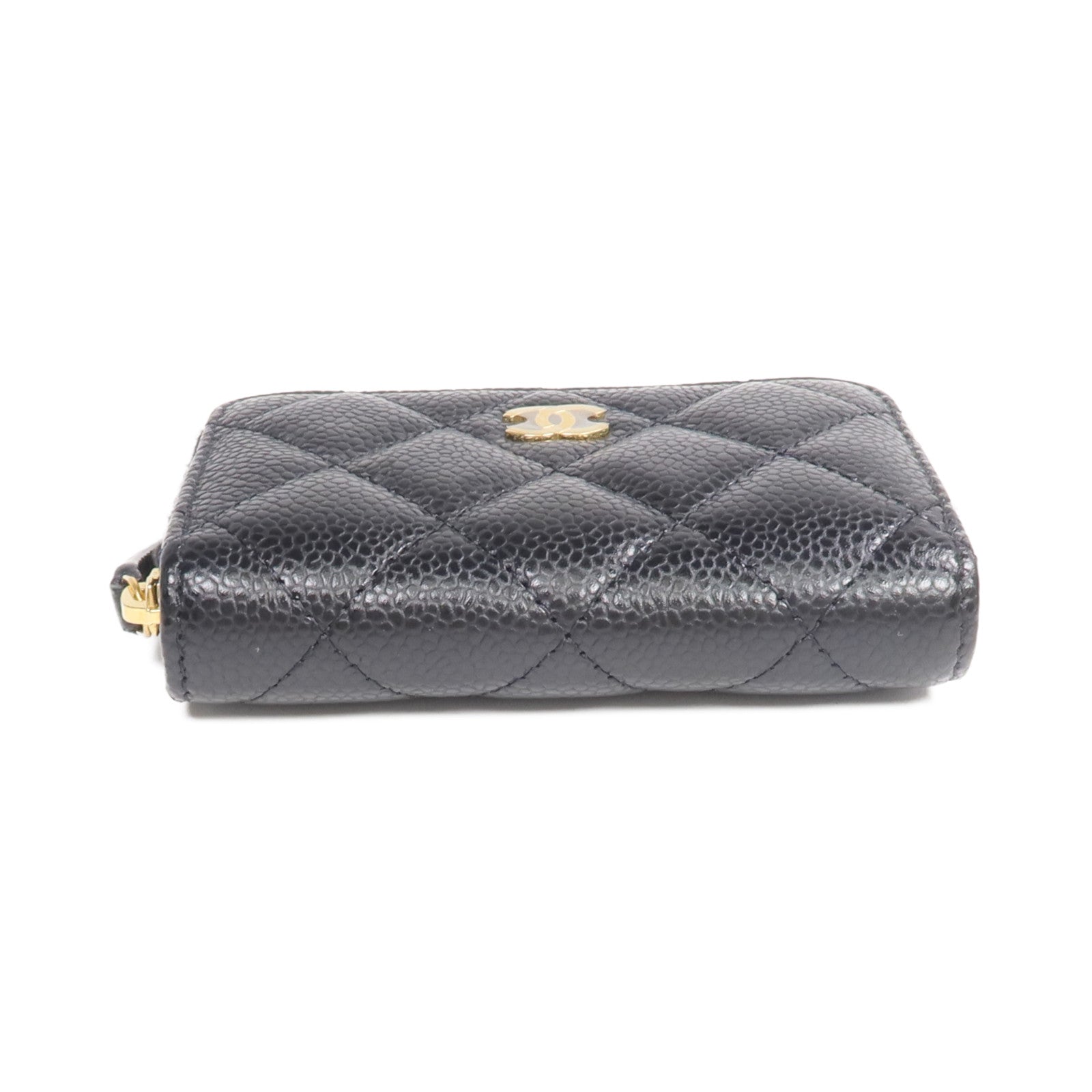 CHANEL 牛皮皮革Card Case/Coin Case金扣拉鏈卡片套/零錢包