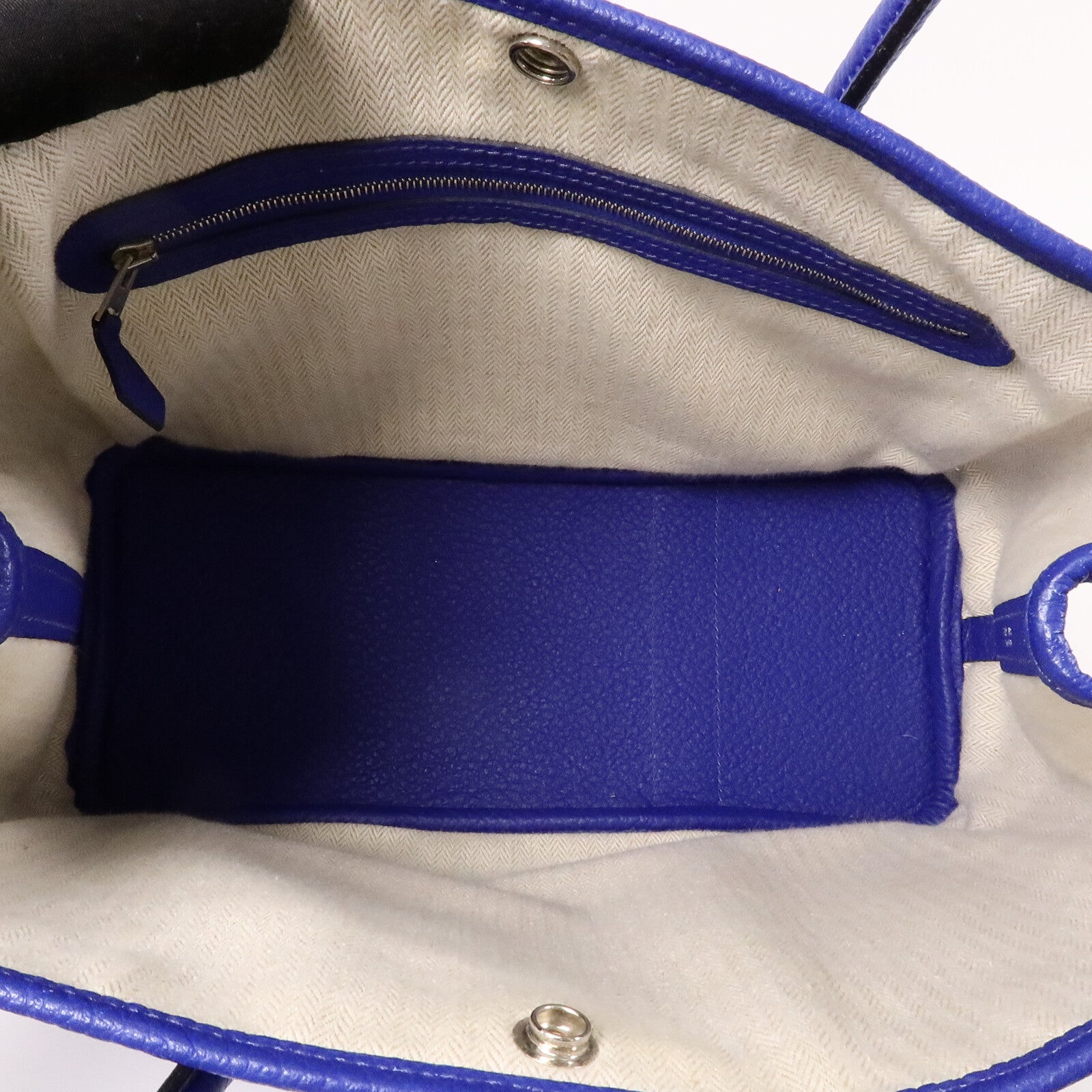 HERMES Neonda皮革Garden Party TPM手挽袋Bleu Electrique