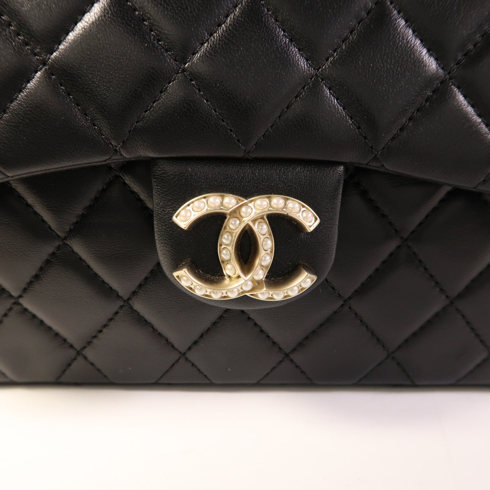 CHANEL 羊皮皮革Chain Shoulder Bag金扣鏈帶肩背袋