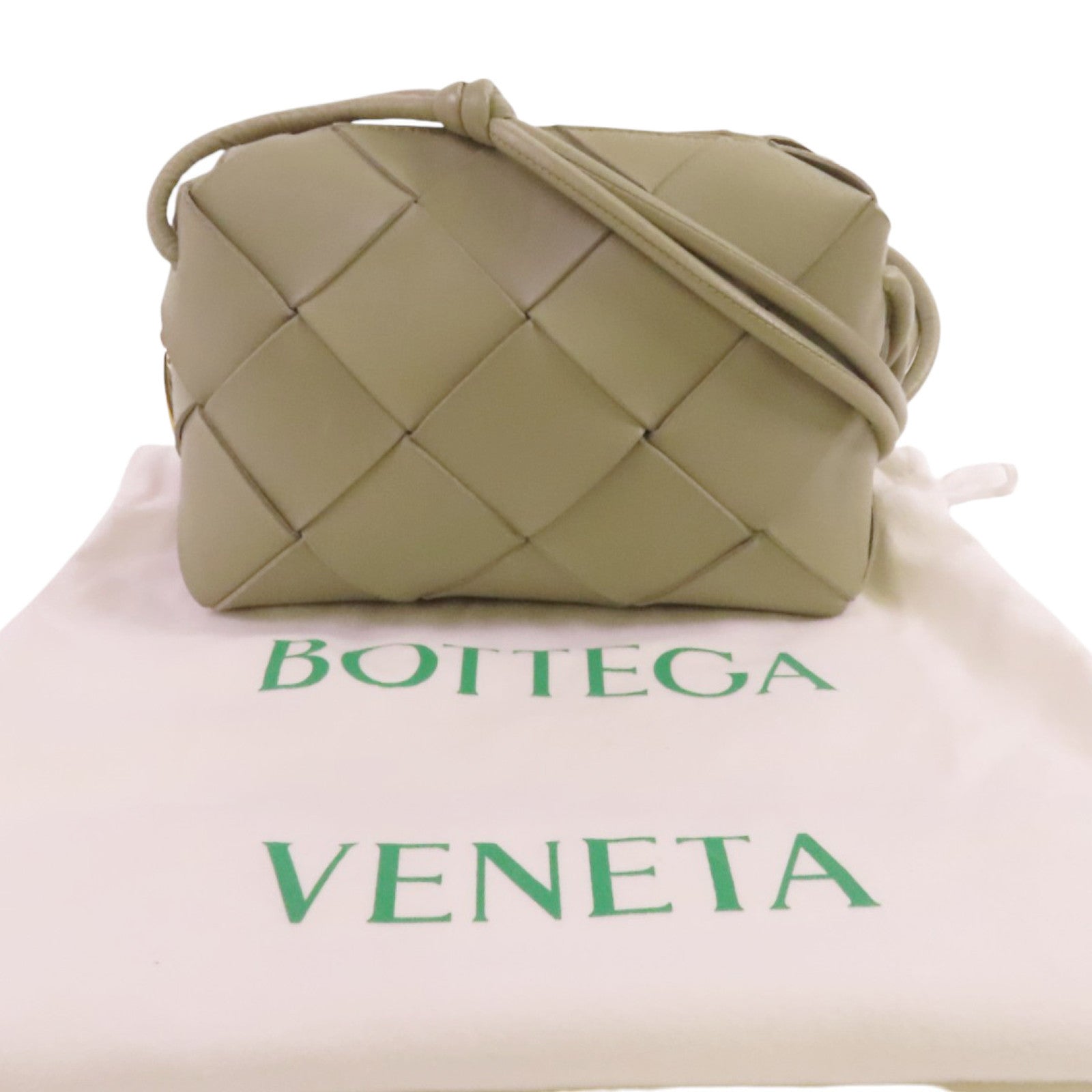 BOTTEGA VENETA 織紋皮革Small Cassette金扣肩背袋