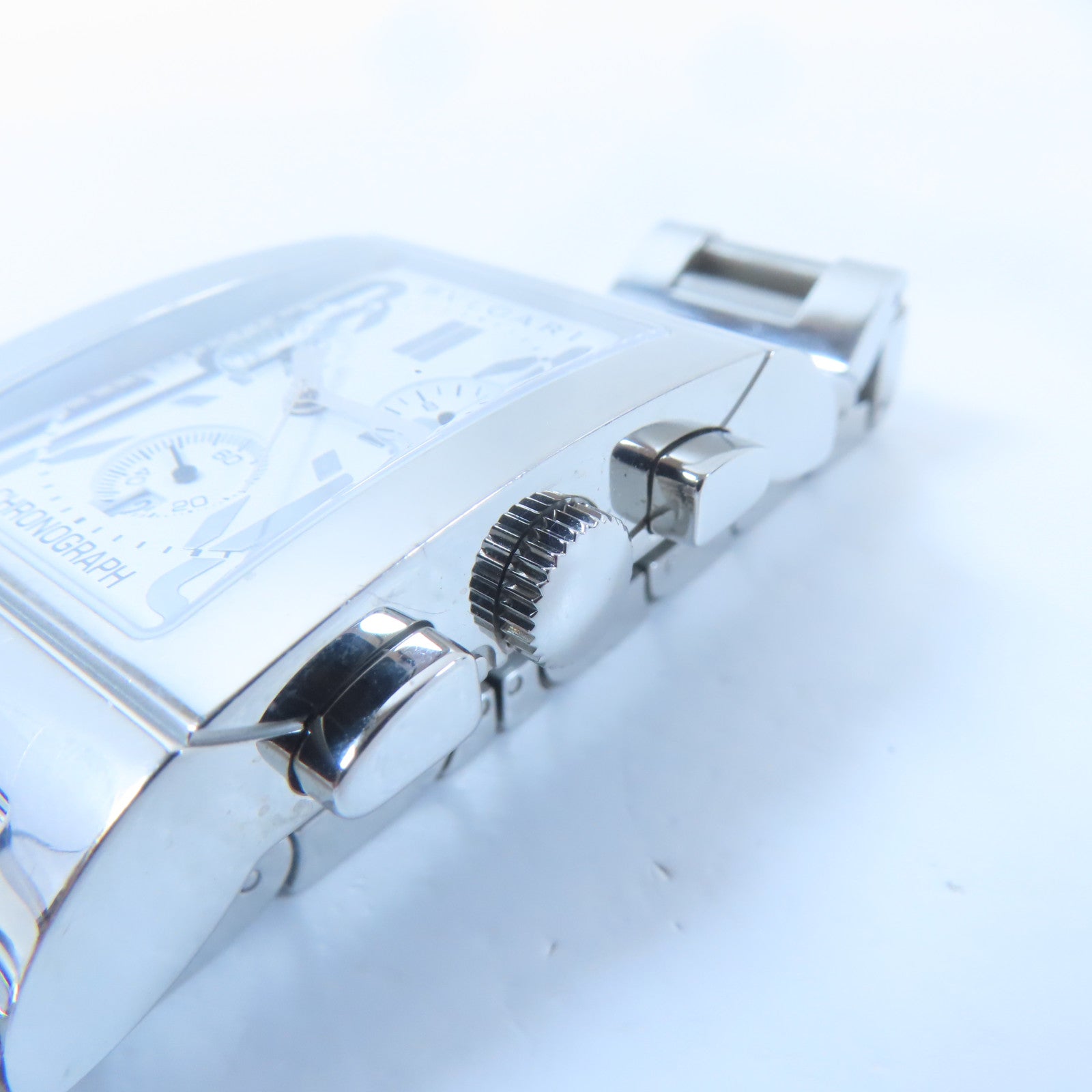 BVLGARI Rettangolo不鏽鋼手錶石英機芯白色