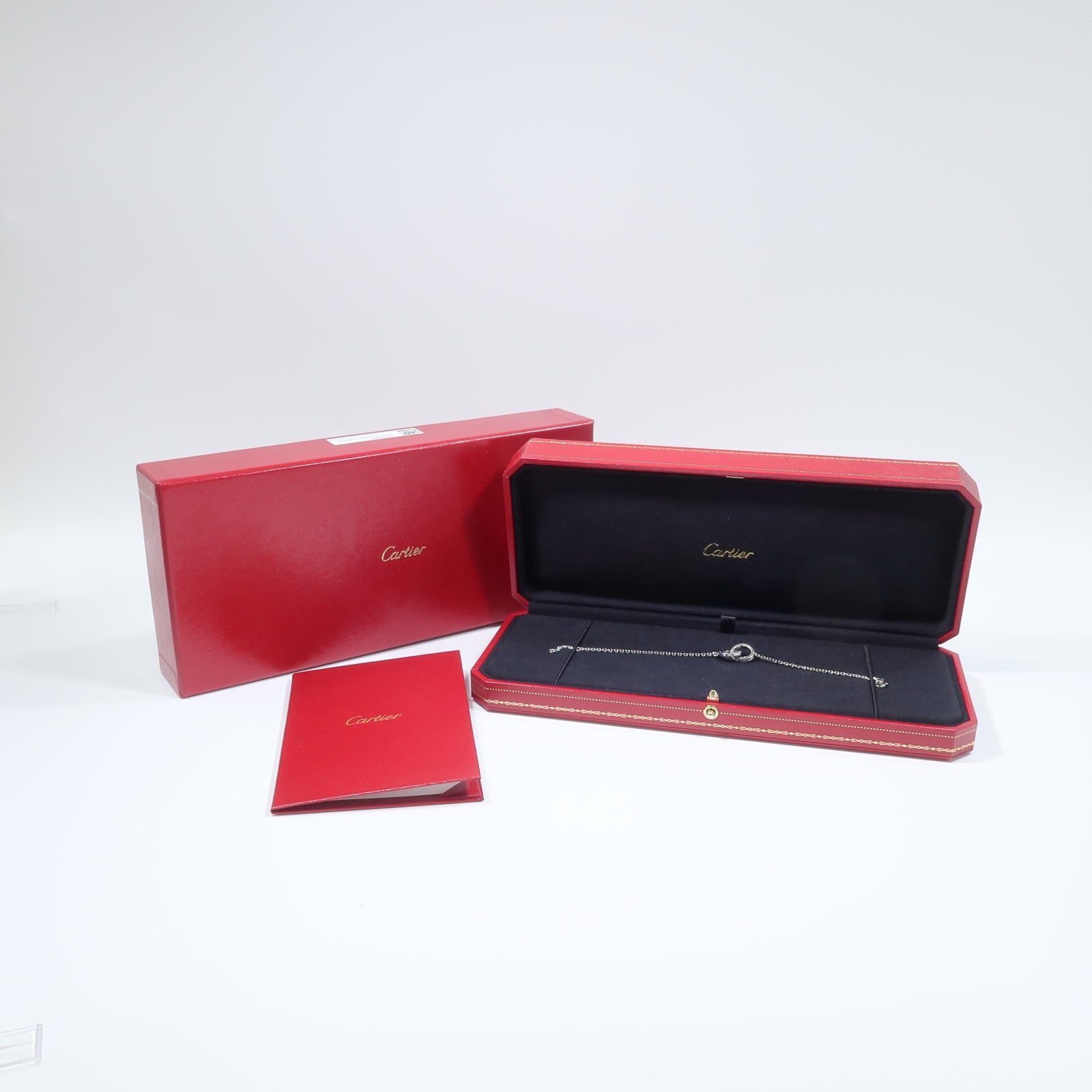 CARTIER 18K白金Love Bracelet On Chain Paved鑽石手鏈