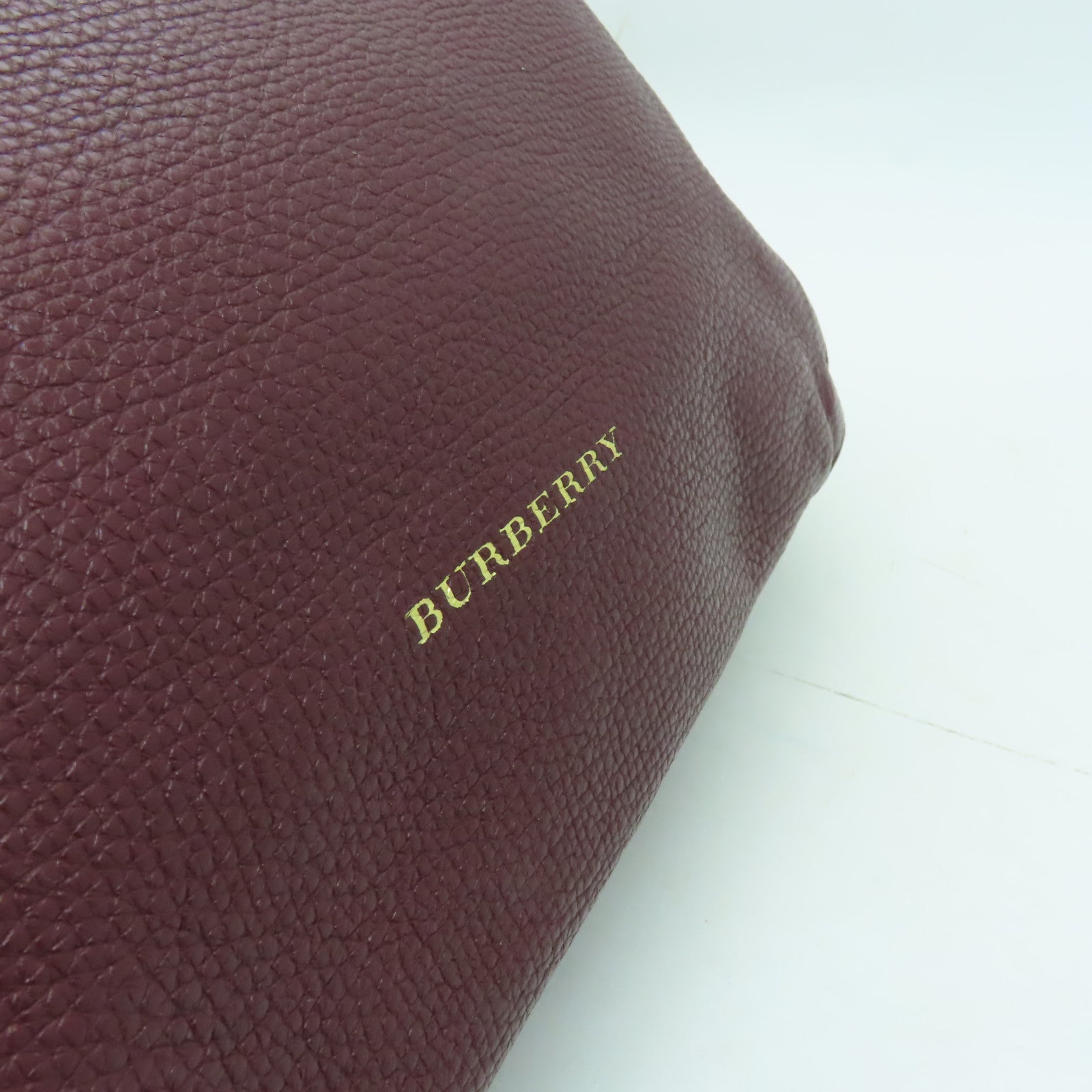 BURBERRY 牛皮皮革Shoulder Bag金扣肩背袋深紅色