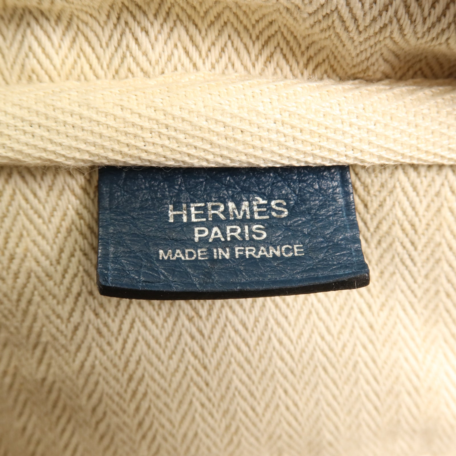 HERMES Clemence皮革Victoria 35銀扣手挽袋Cobalt