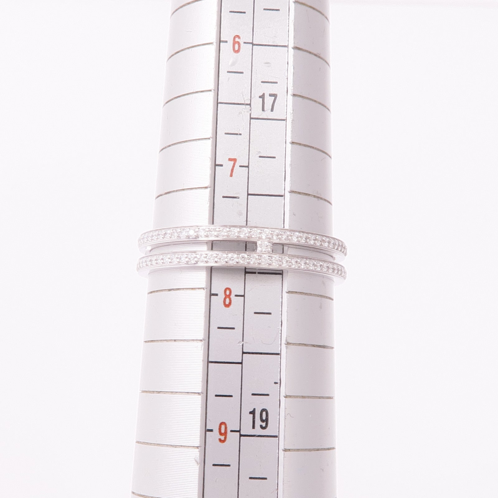 HERMES 18K白金Ariane Wedding Band鑽石戒指Hermes#56/US#7.5