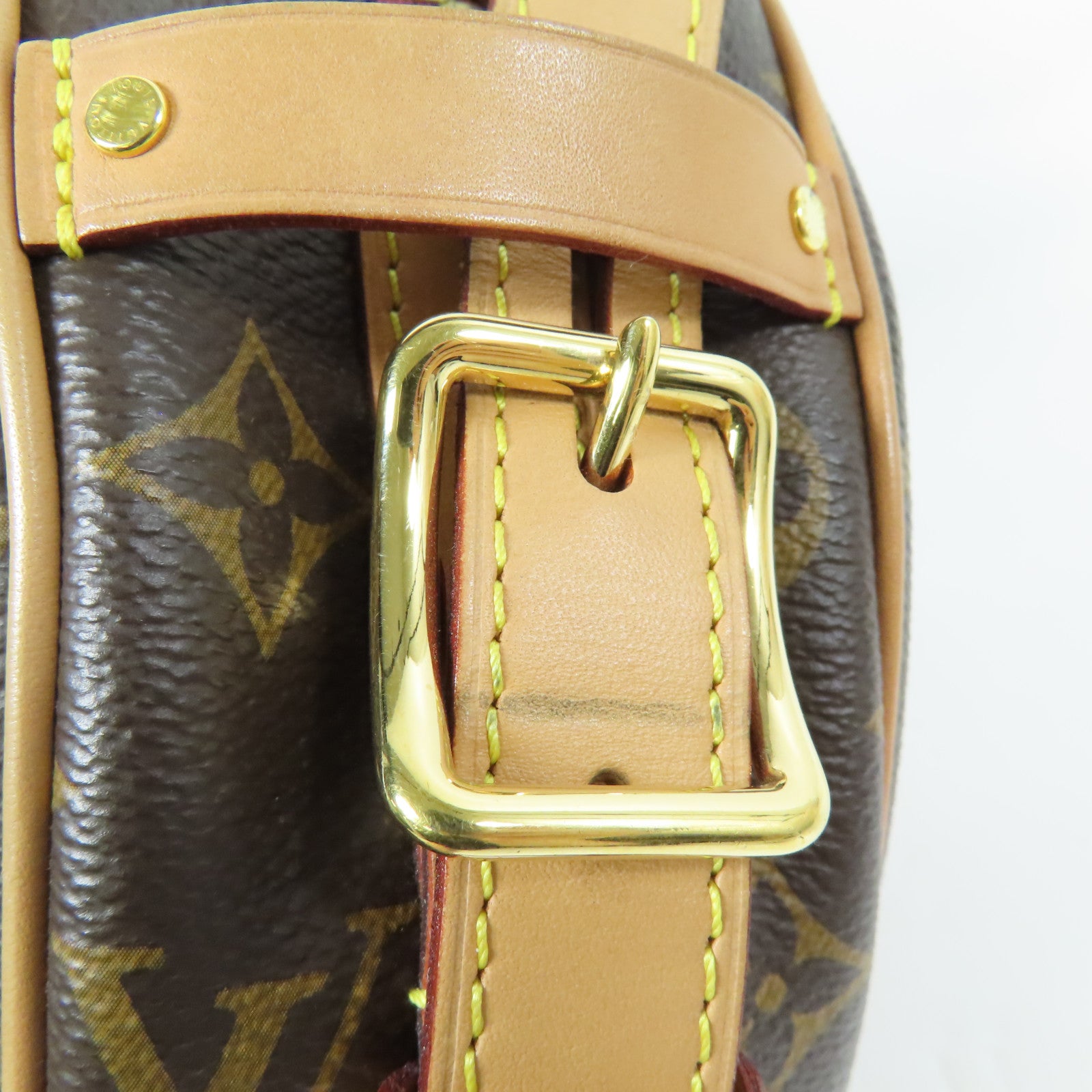 LOUIS VUITTON Monogram Chapeau Souple MM金扣肩背袋棕色