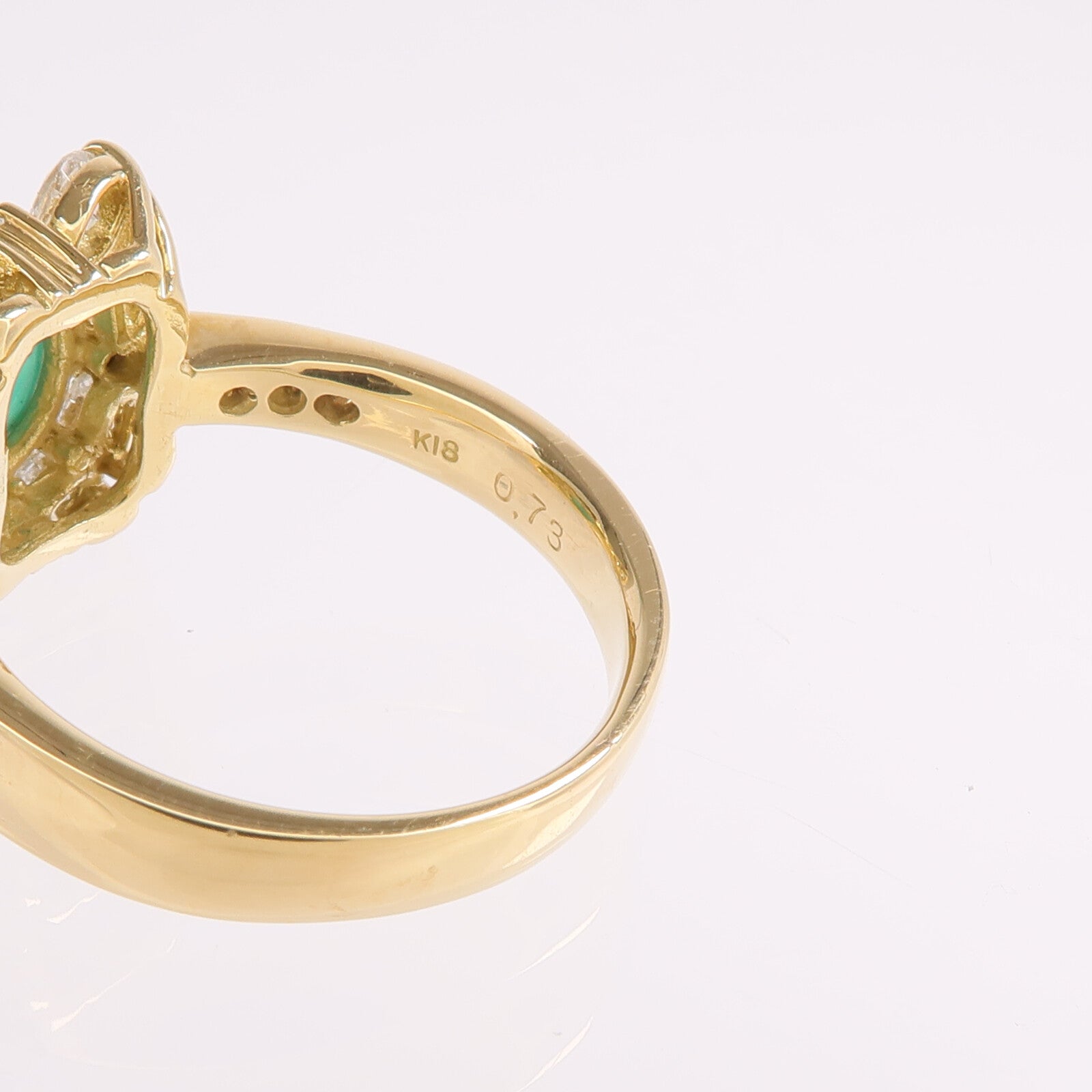 JEWELRY 18K黃金Emerald Diamond Ring綠寶石/鑽石戒指