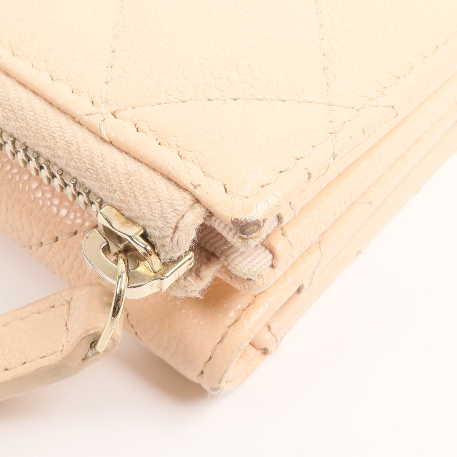 CHANEL 牛皮皮革Zipper Compact Wallet錢包