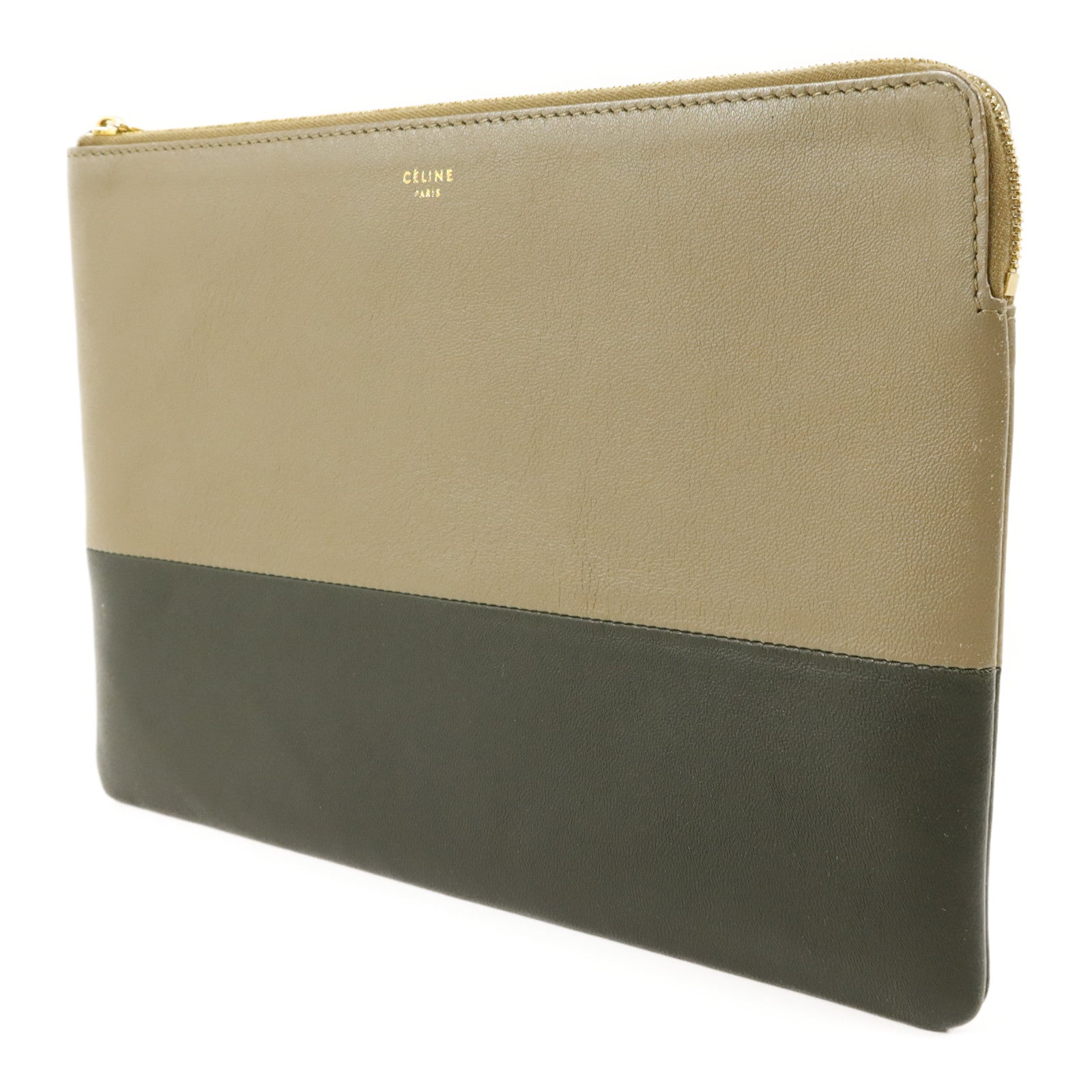 CELINE 牛皮皮革Pouch金扣小袋