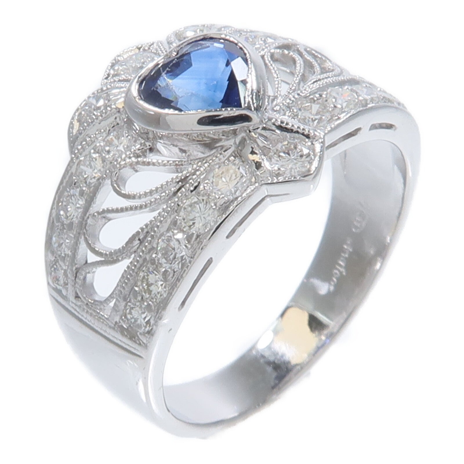 JEWELRY 18K白金Sapphire Diamond Ring藍寶石/鑽石戒指