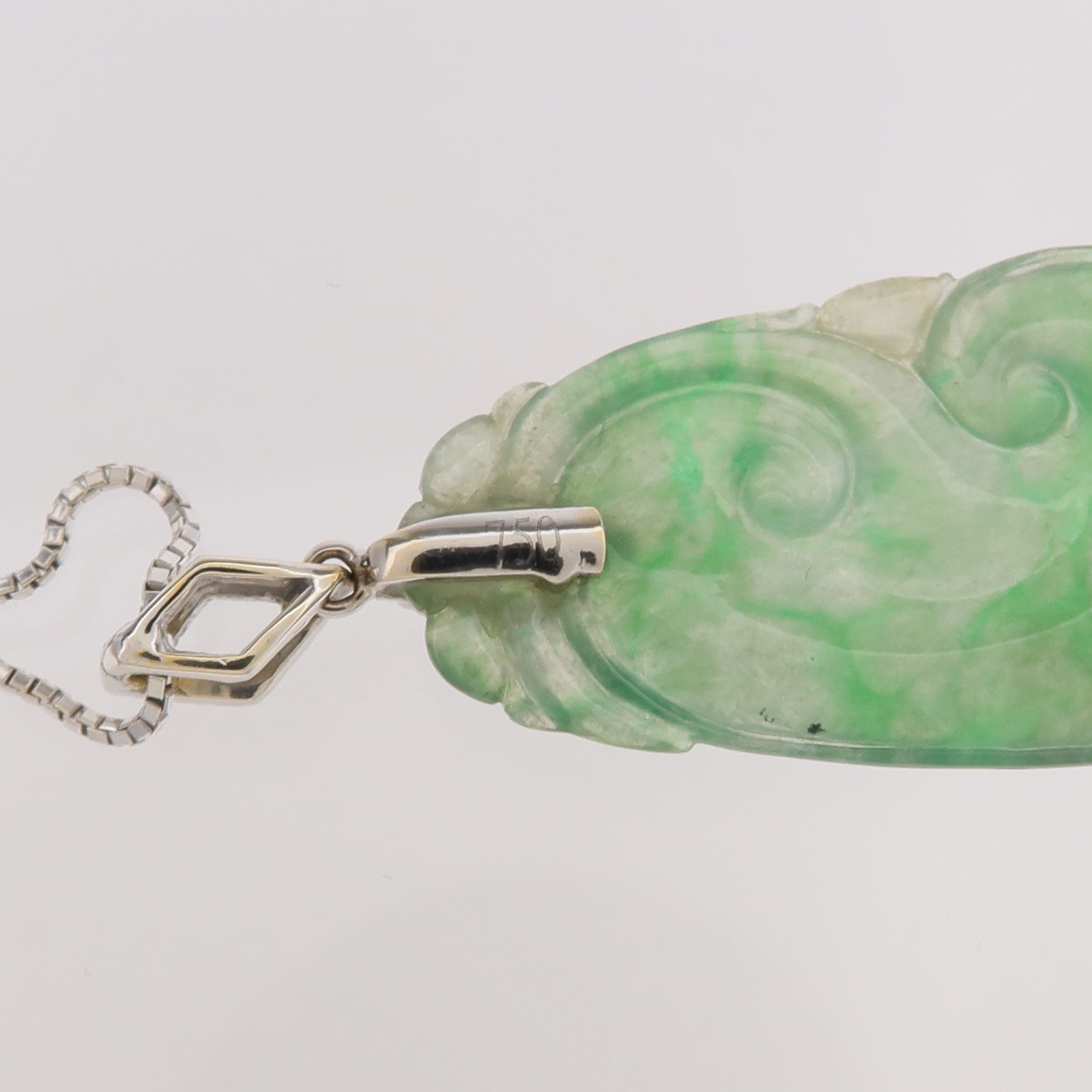JEWELRY 18K白金Jade Diamond Necklace翡翠/鑽石項鍊