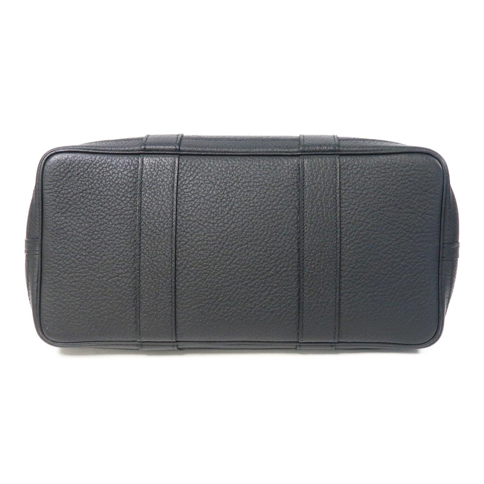HERMES Negonda皮革Garden Party PM銀扣手挽袋Bleu Ocean/
