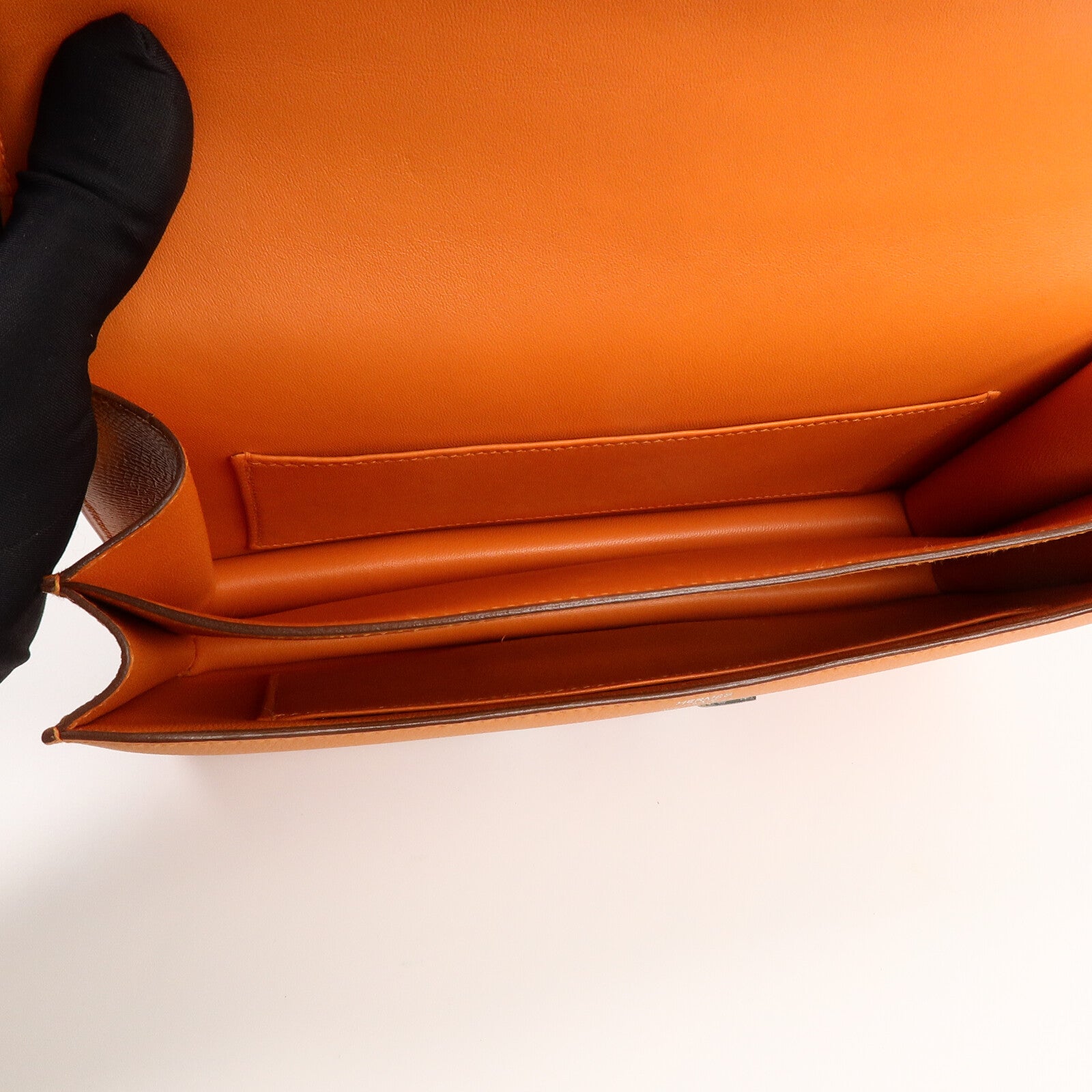 HERMES Epsom皮革Constance Elan肩背袋Orange