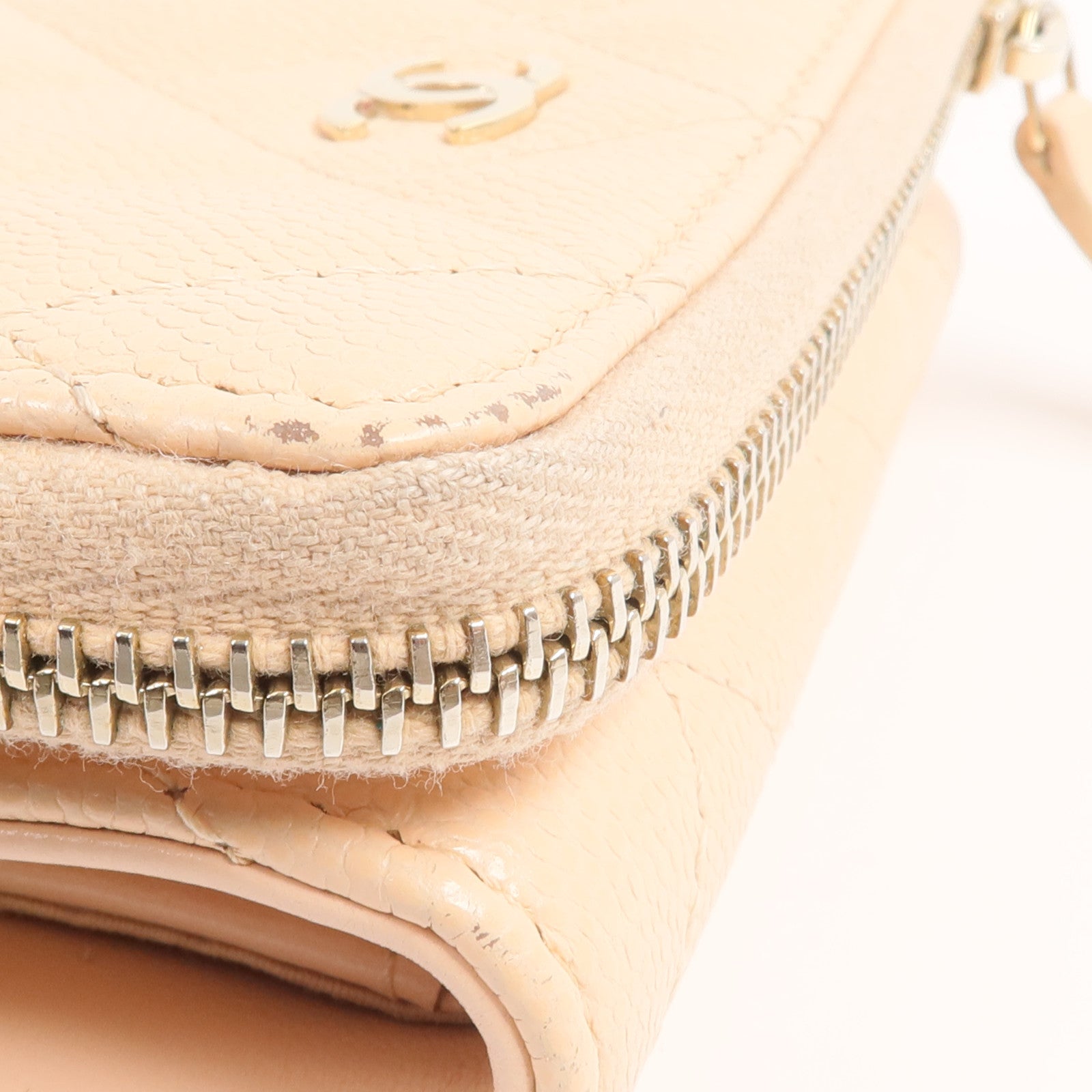 CHANEL 牛皮皮革Zipper Compact Wallet錢包
