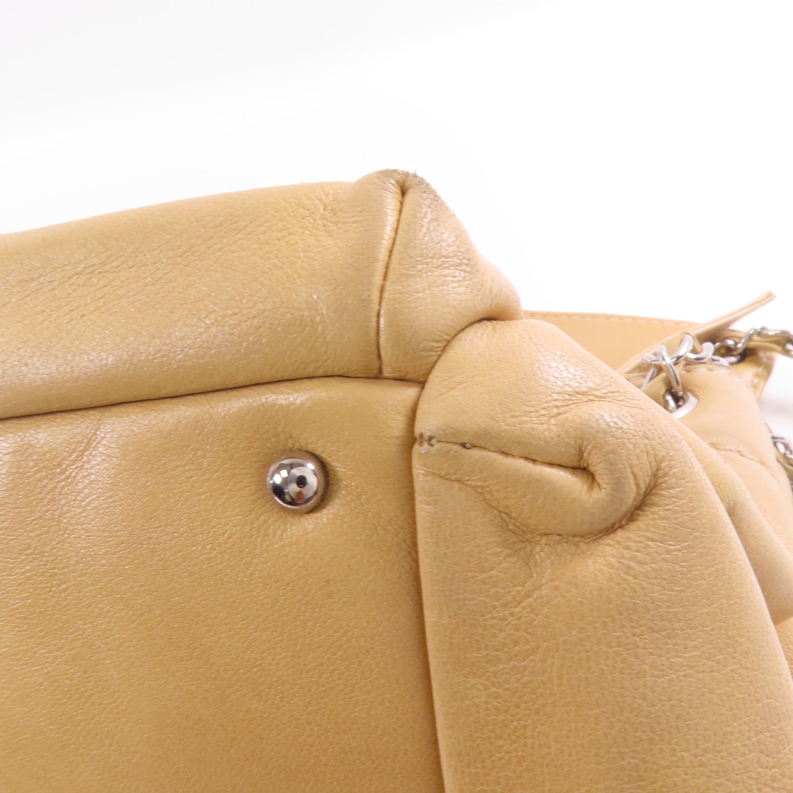 CHANEL 羊皮皮革Vintage Shoulder Bag銀扣肩背袋