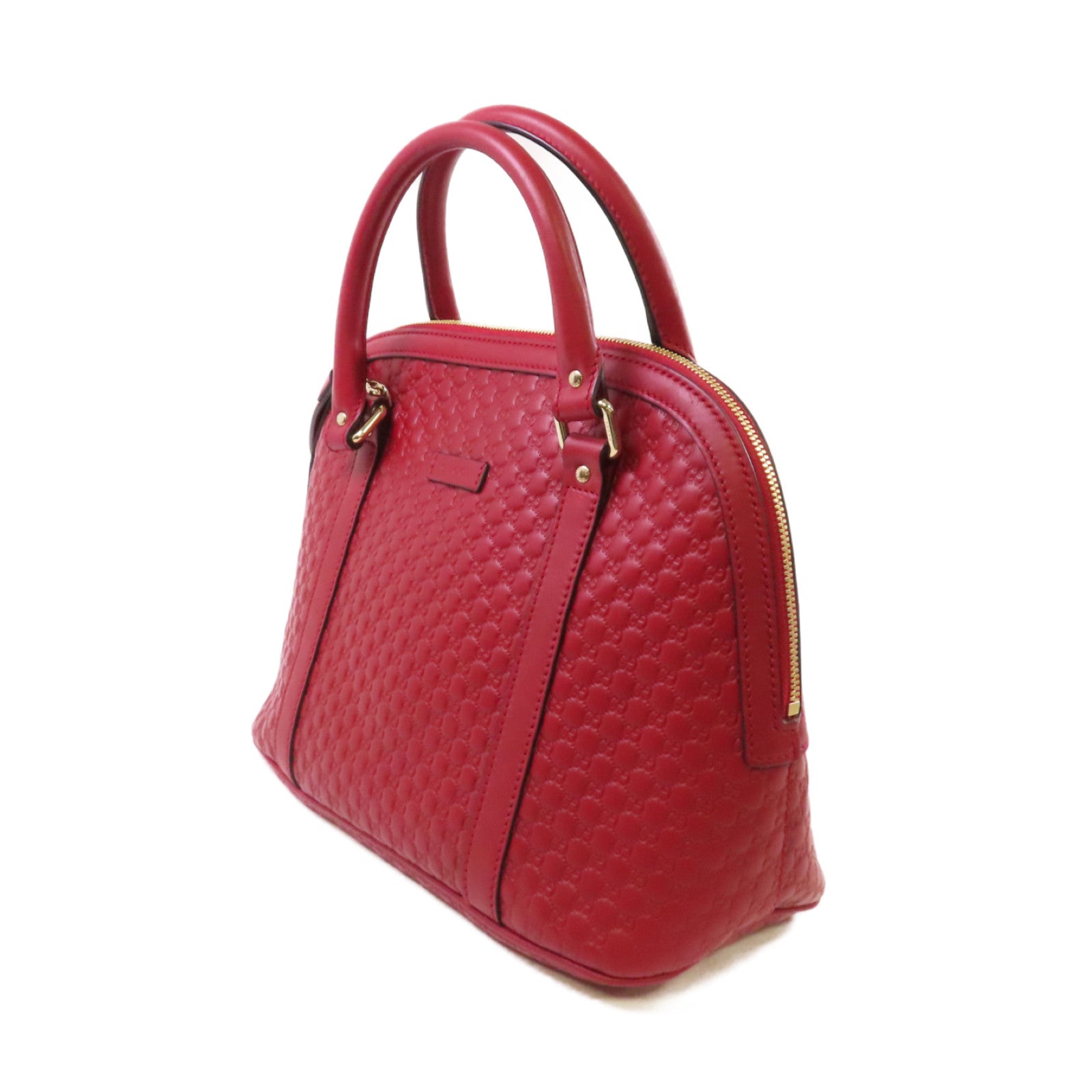 GUCCI 【激減優惠】牛皮皮革Micro Guccissima 2Way Shoulder Bag金扣手挽肩背兩用袋紅色