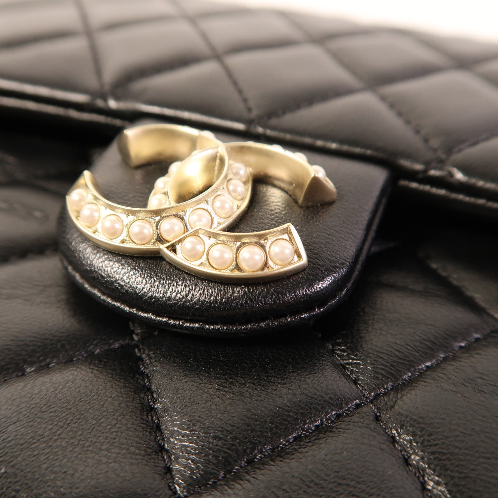 CHANEL 羊皮皮革Chain Shoulder Bag金扣鏈帶肩背袋