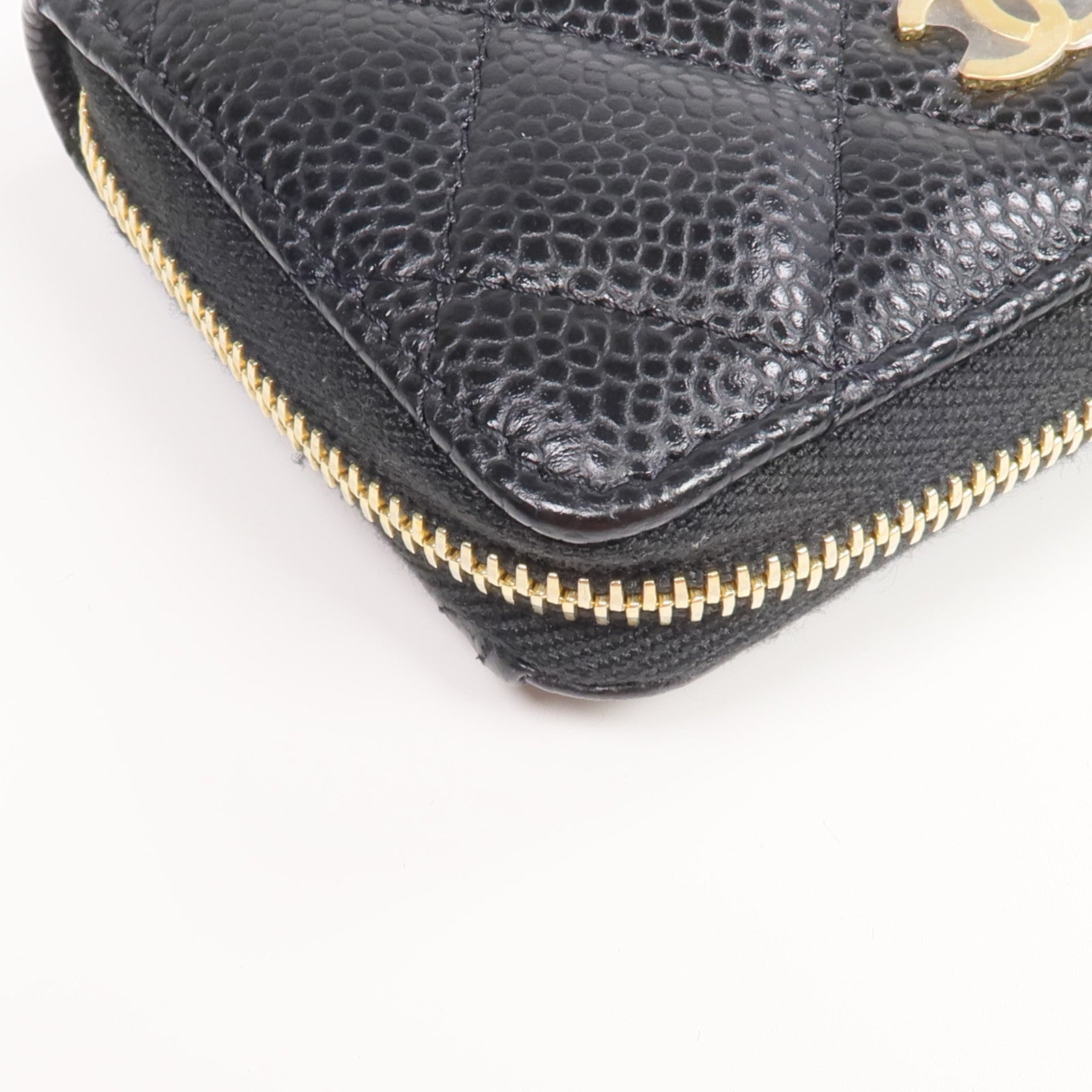 CHANEL 牛皮皮革Card Case/Coin Case金扣拉鏈卡片套/零錢包