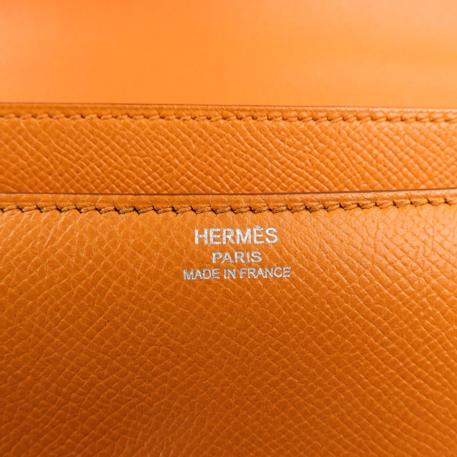 HERMES Epsom皮革Constance Elan肩背袋Orange