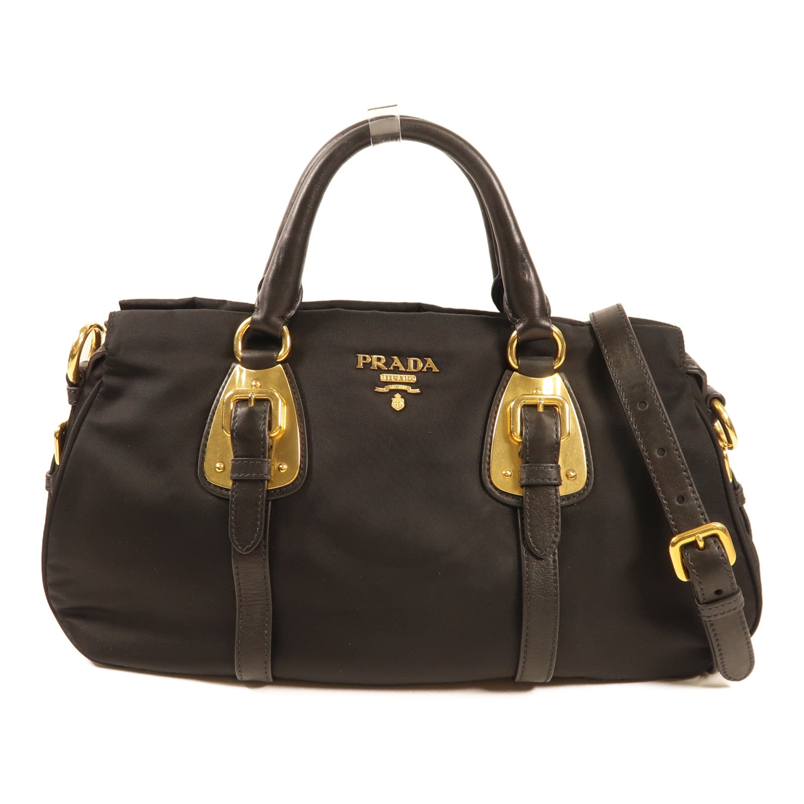 PRADA 尼龍/皮革2 Way Shoulder金扣手挽肩背兩用袋