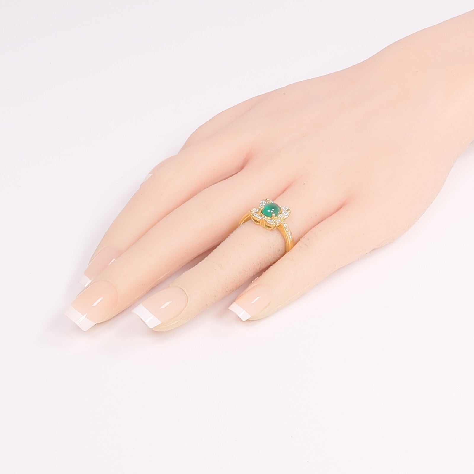 JEWELRY 18K黃金Emerald Diamond Ring綠寶石/鑽石戒指