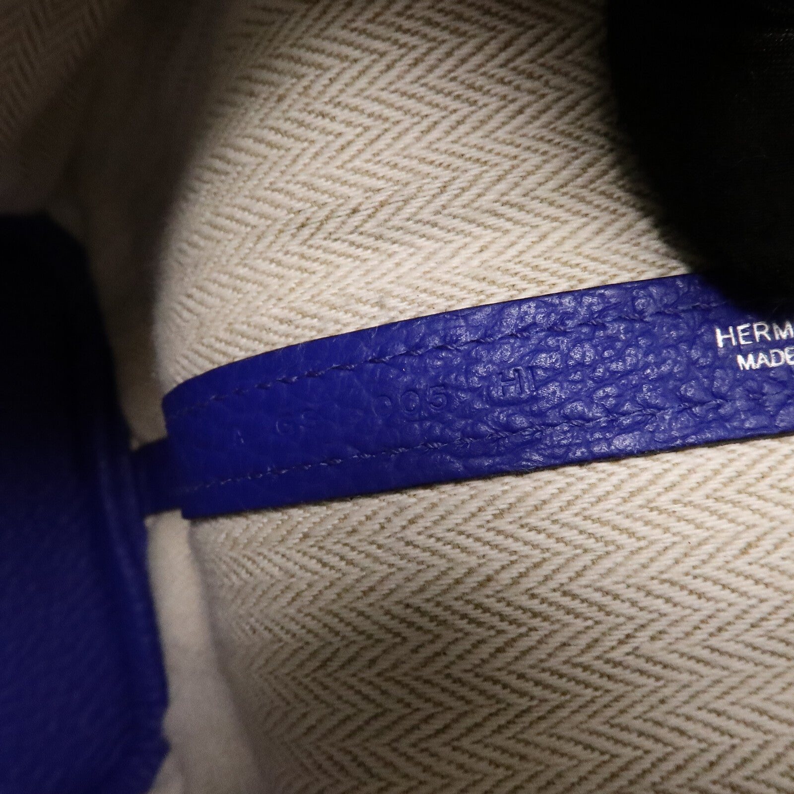 HERMES Neonda皮革Garden Party TPM手挽袋Bleu Electrique