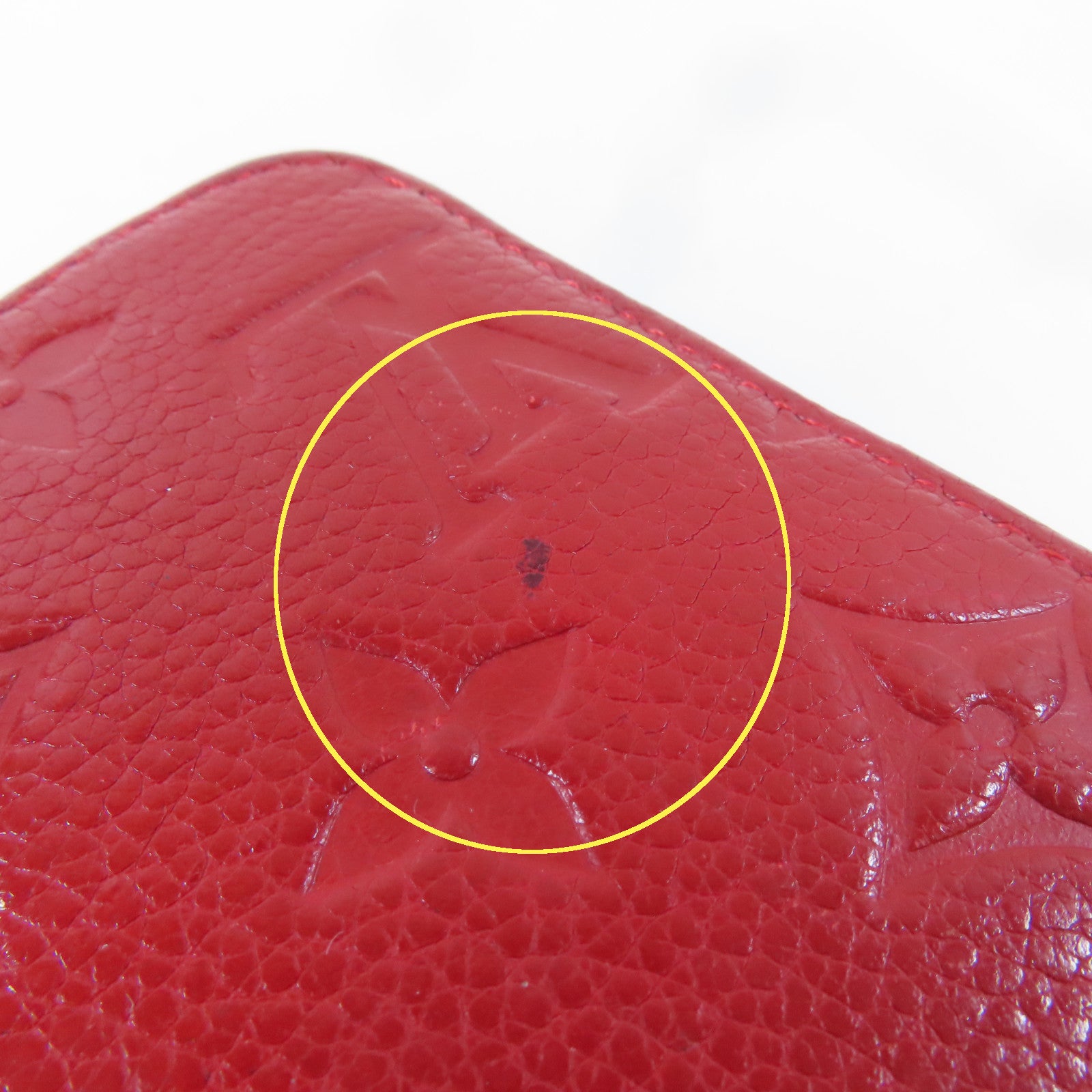 LOUIS VUITTON 【激減優惠】Monogram Empreinte Long Round Wallet金扣長錢包紅色