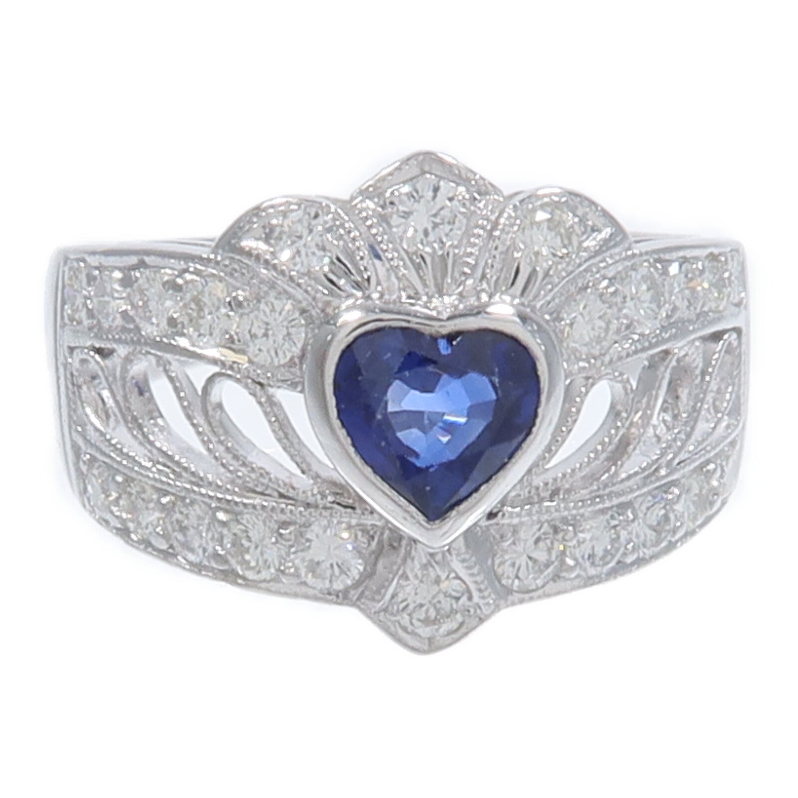 JEWELRY 18K白金Sapphire Diamond Ring藍寶石/鑽石戒指
