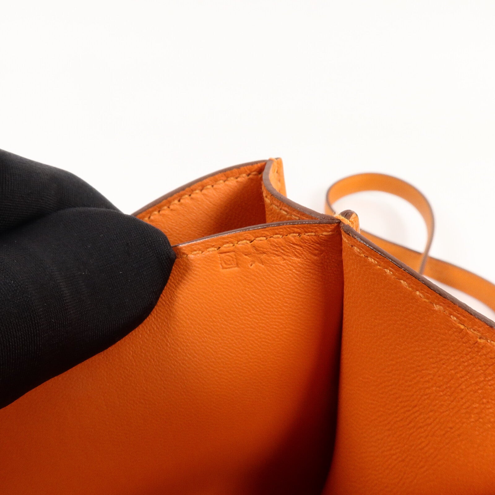HERMES Epsom皮革Constance Elan肩背袋Orange