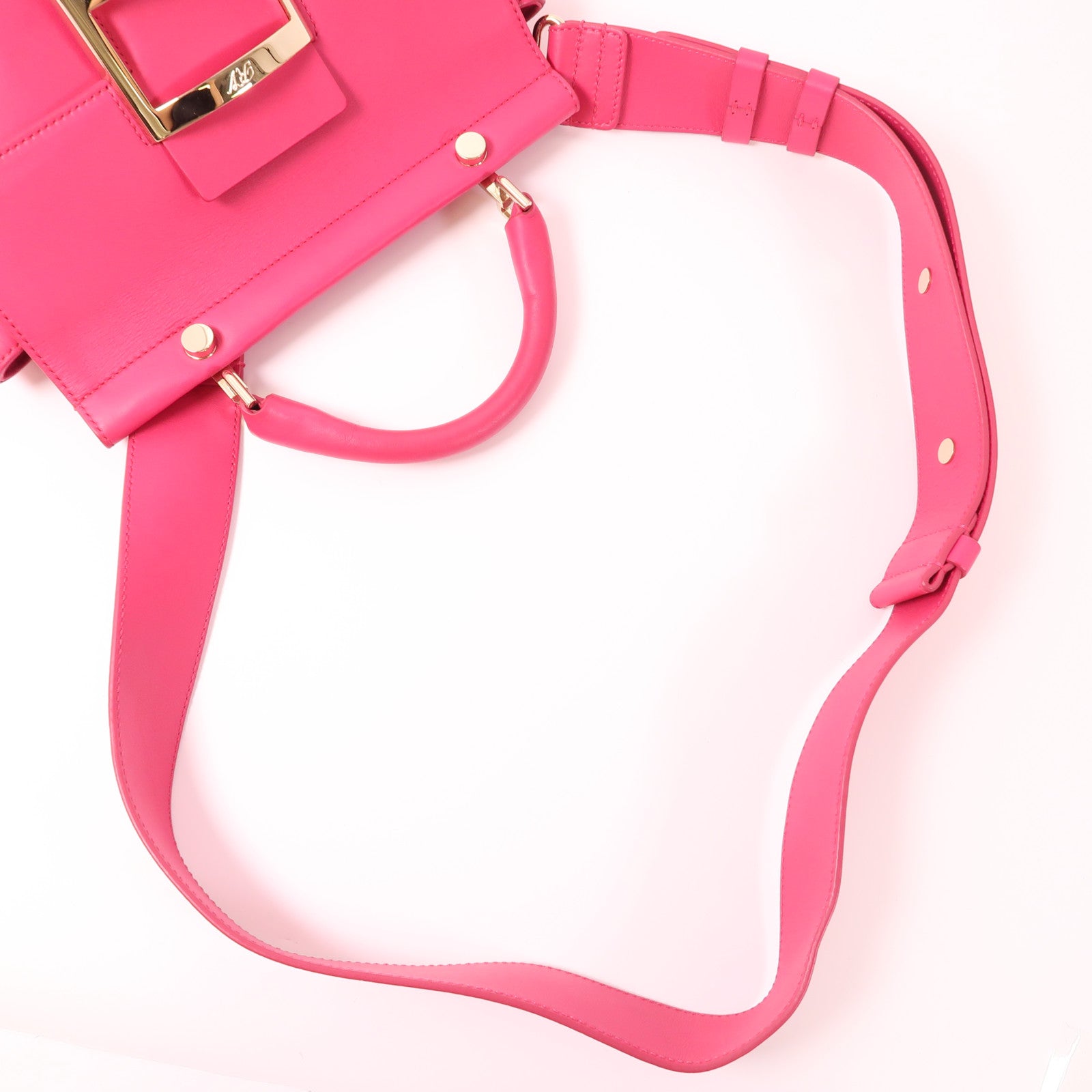 SELECTION 牛皮皮革Shoulder Bag金扣手挽肩背兩用袋