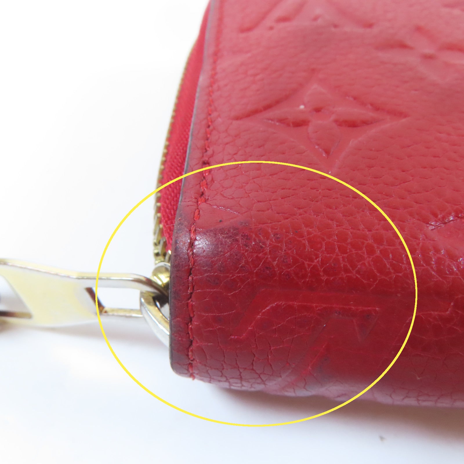 LOUIS VUITTON 【激減優惠】Monogram Empreinte Long Round Wallet金扣長錢包紅色