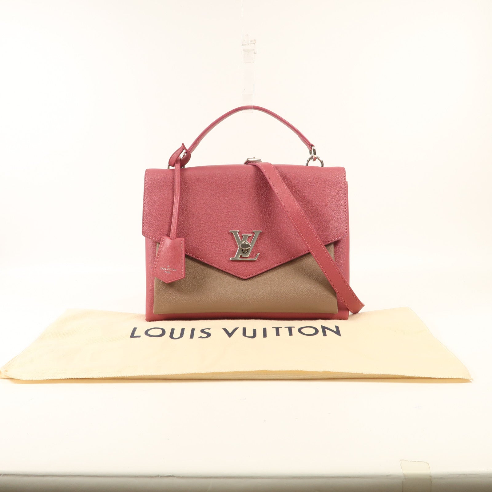 LOUIS VUITTON Vernis My LockMe銀扣手挽肩背兩用袋