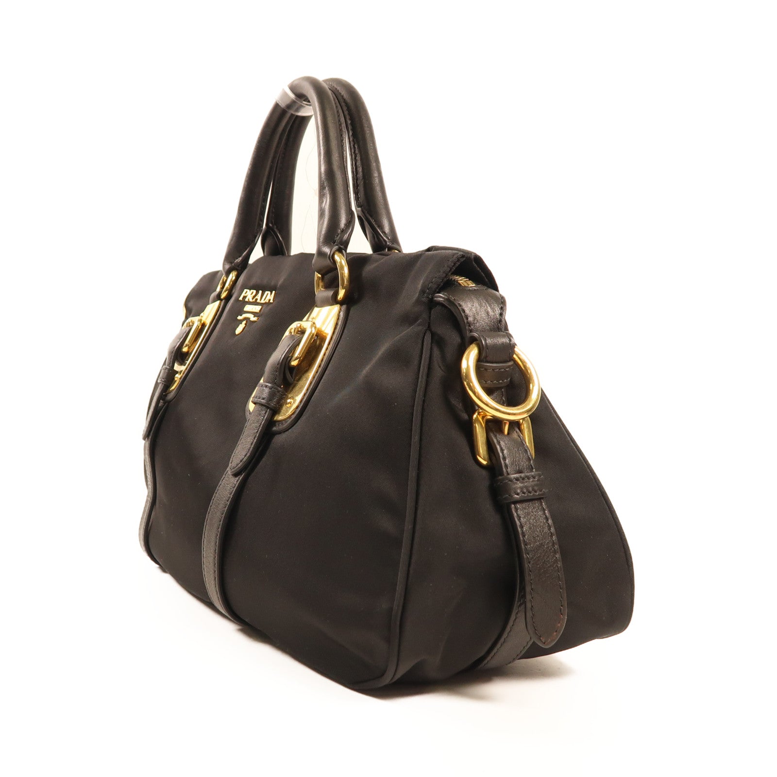 PRADA 尼龍/皮革2 Way Shoulder金扣手挽肩背兩用袋
