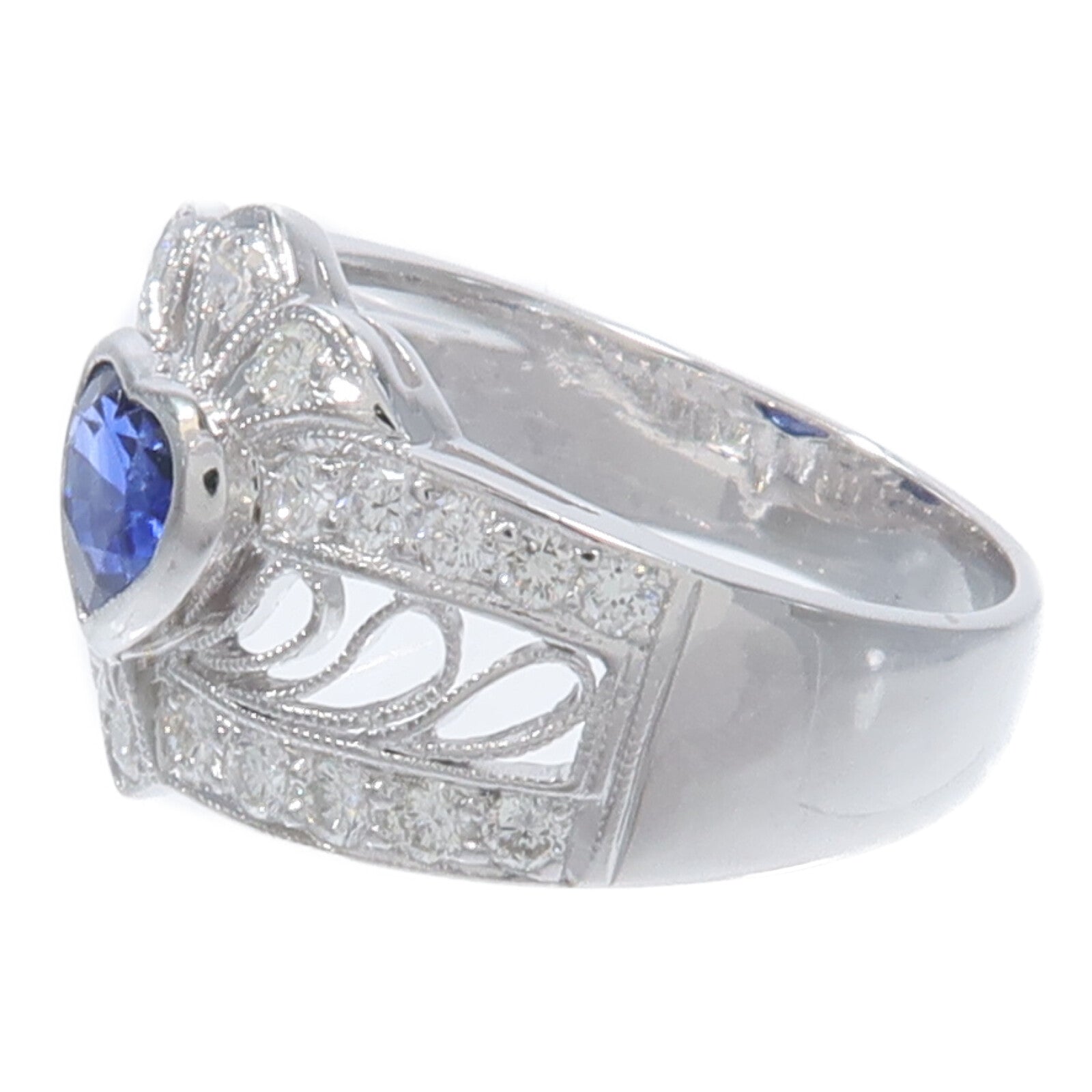 JEWELRY 18K白金Sapphire Diamond Ring藍寶石/鑽石戒指