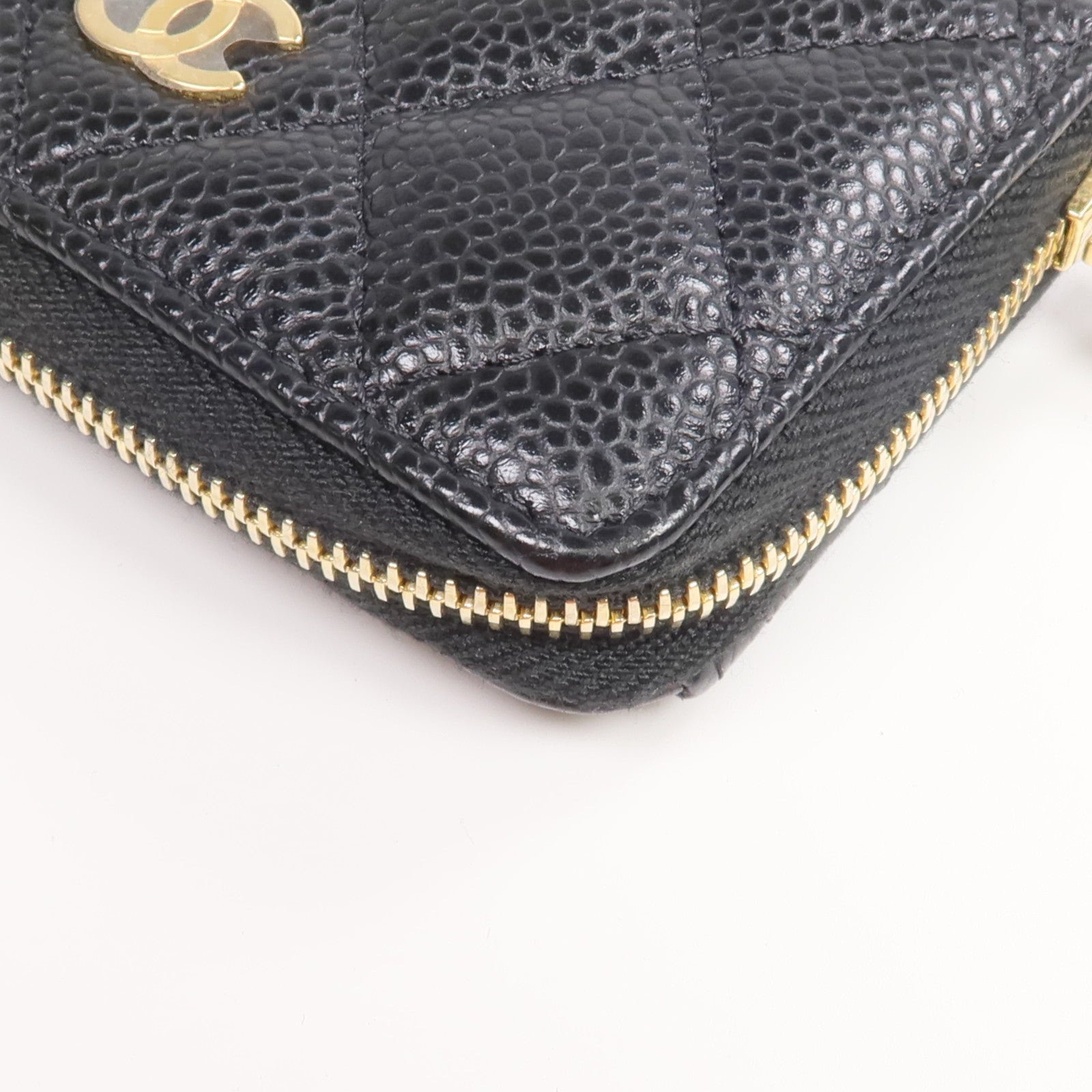 CHANEL 牛皮皮革Card Case/Coin Case金扣拉鏈卡片套/零錢包