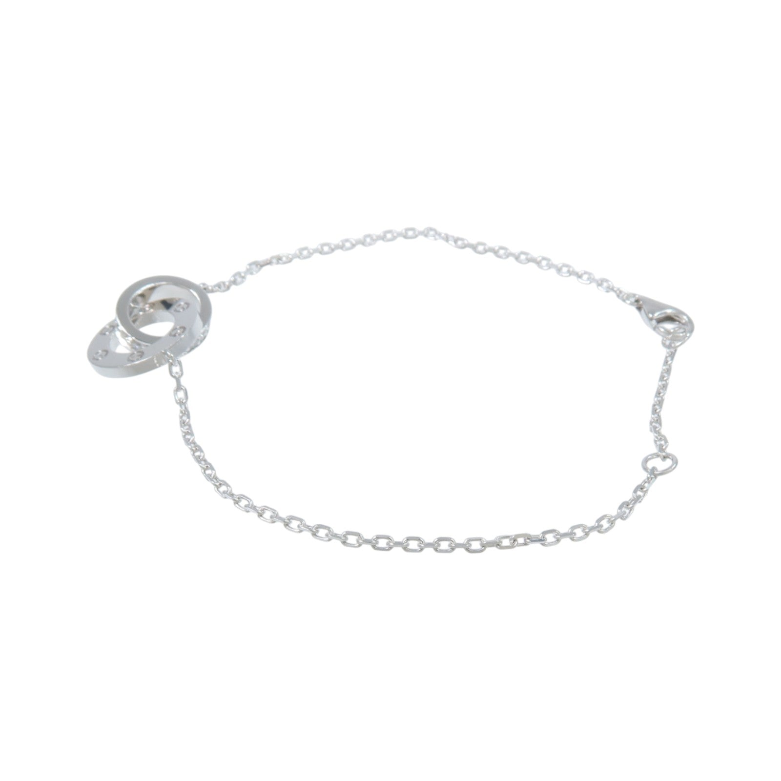 CARTIER 18K白金Love Bracelet On Chain Paved鑽石手鏈