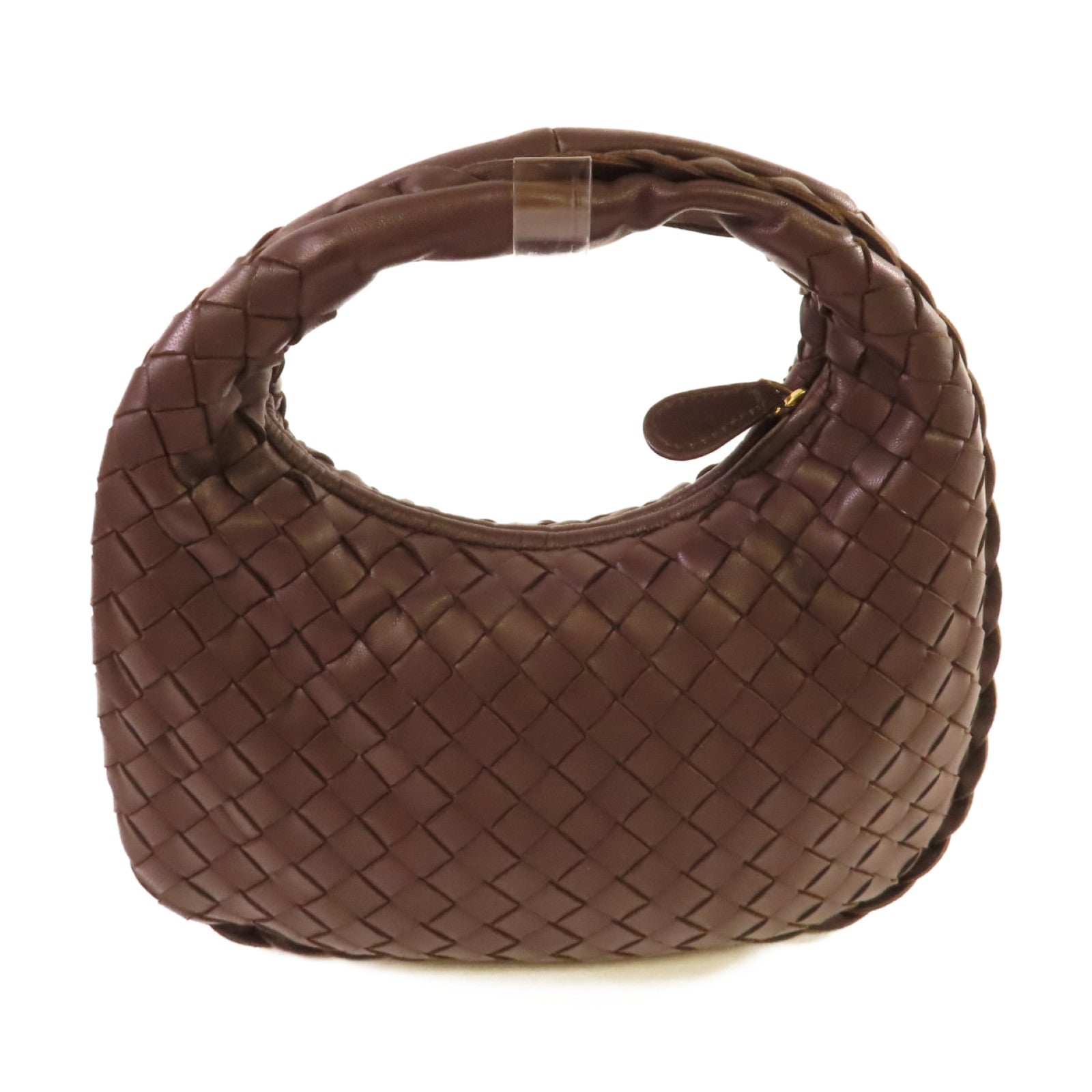 BOTTEGA VENETA 織紋皮革Handbag金扣手挽袋啡色
