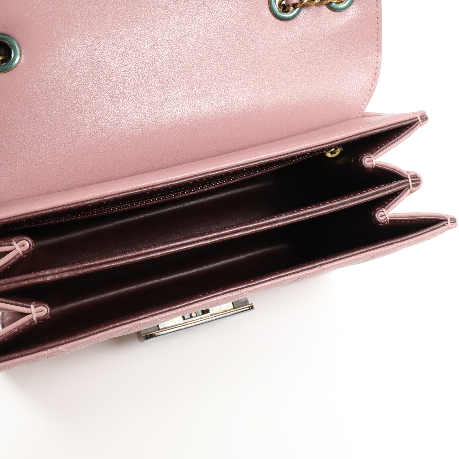 CHANEL 牛皮皮革Beauty Lock Flap Bag鏈帶肩背袋