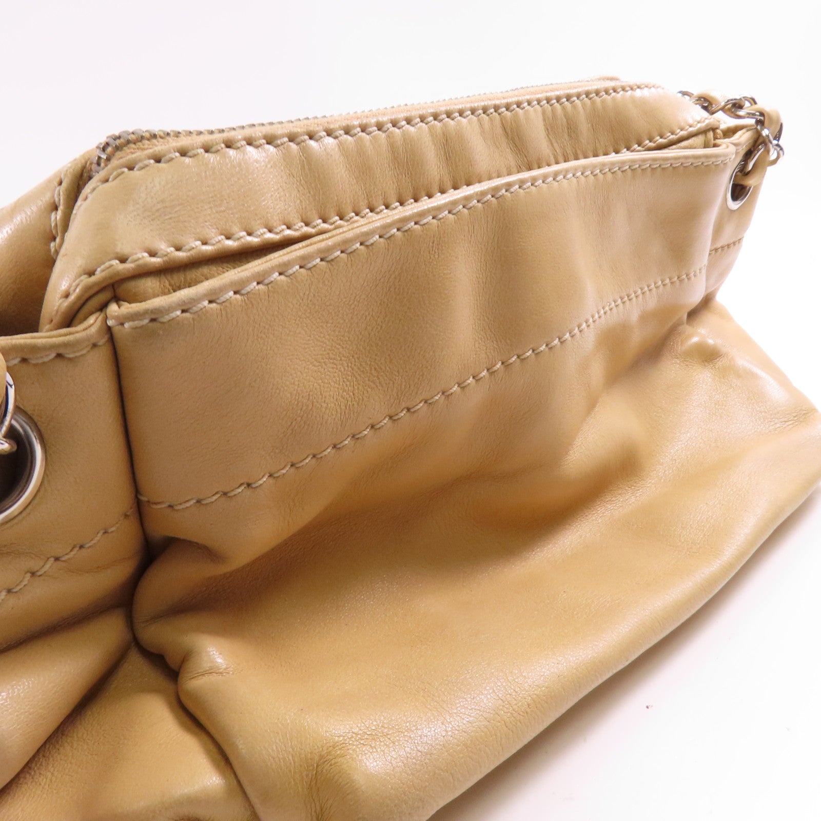 CHANEL 羊皮皮革Vintage Shoulder Bag銀扣肩背袋