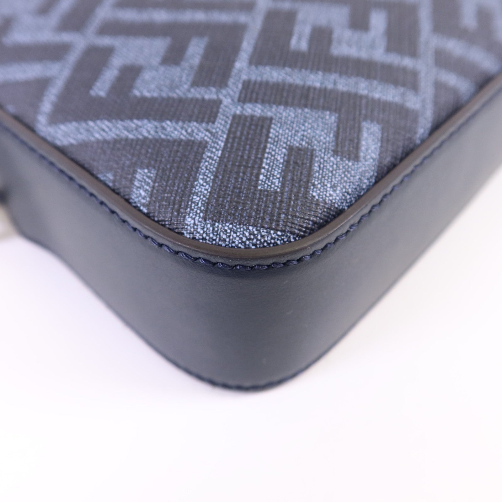 FENDI 帆布/牛皮皮革Diagonal Camera Case銀扣肩背袋